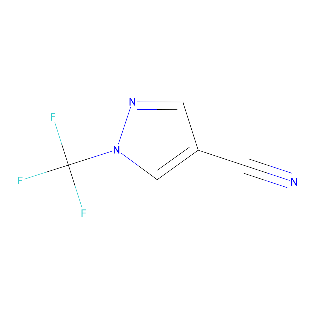 1-(Trifluoromethyl)-1H-pyrazole-4-carbonitrile molecular structure, CAS 1706464-06-3