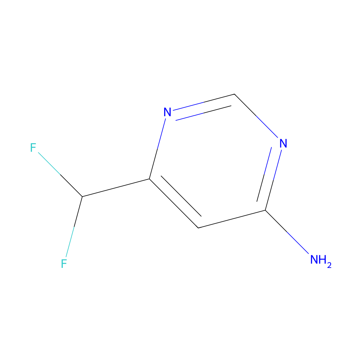6-(Difluoromethyl)pyrimidin-4-amine molecular structure, CAS 1706464-15-4
