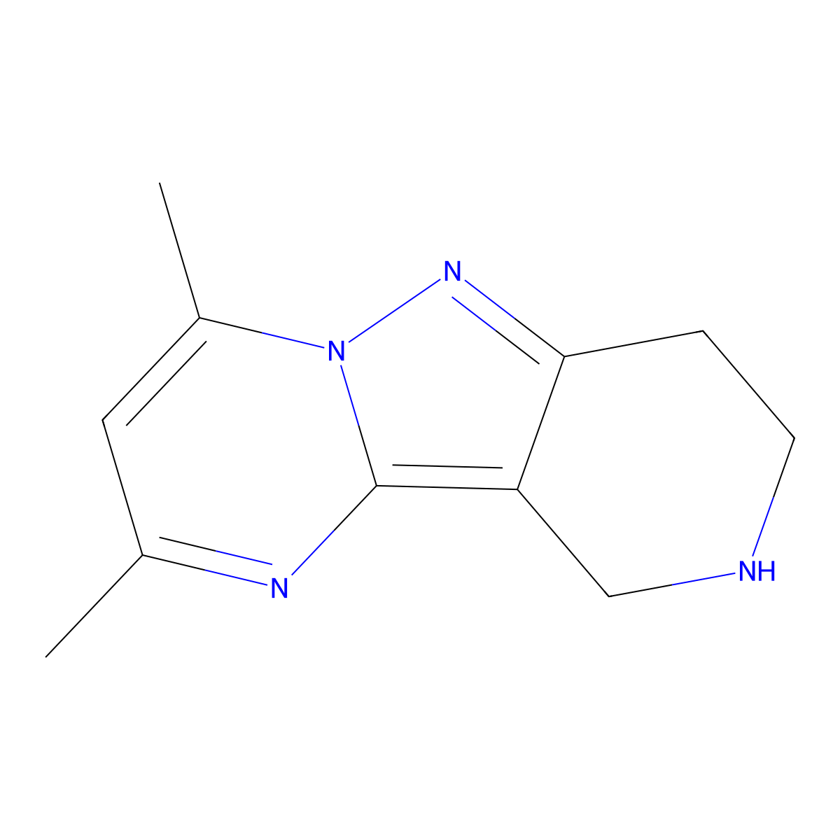 2,4-Dimethyl-7,8,9,10-tetrahydropyrido[4',3':3,4]pyrazolo[1,5-a]pyrimidine molecular structure, CAS 1706464-23-4