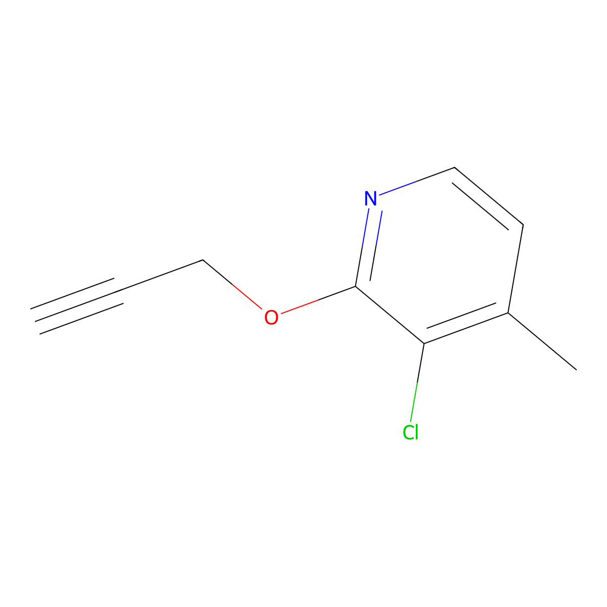 3-Chloro-4-methyl-2-(2-propyn-1-yloxy)pyridine molecular structure, CAS 1706464-25-6