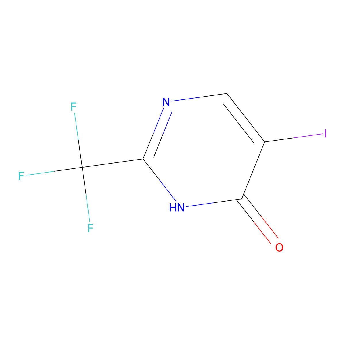 5-Iodo-2-(trifluoromethyl)pyrimidin-4(3H)-one molecular structure, CAS 1706464-36-9