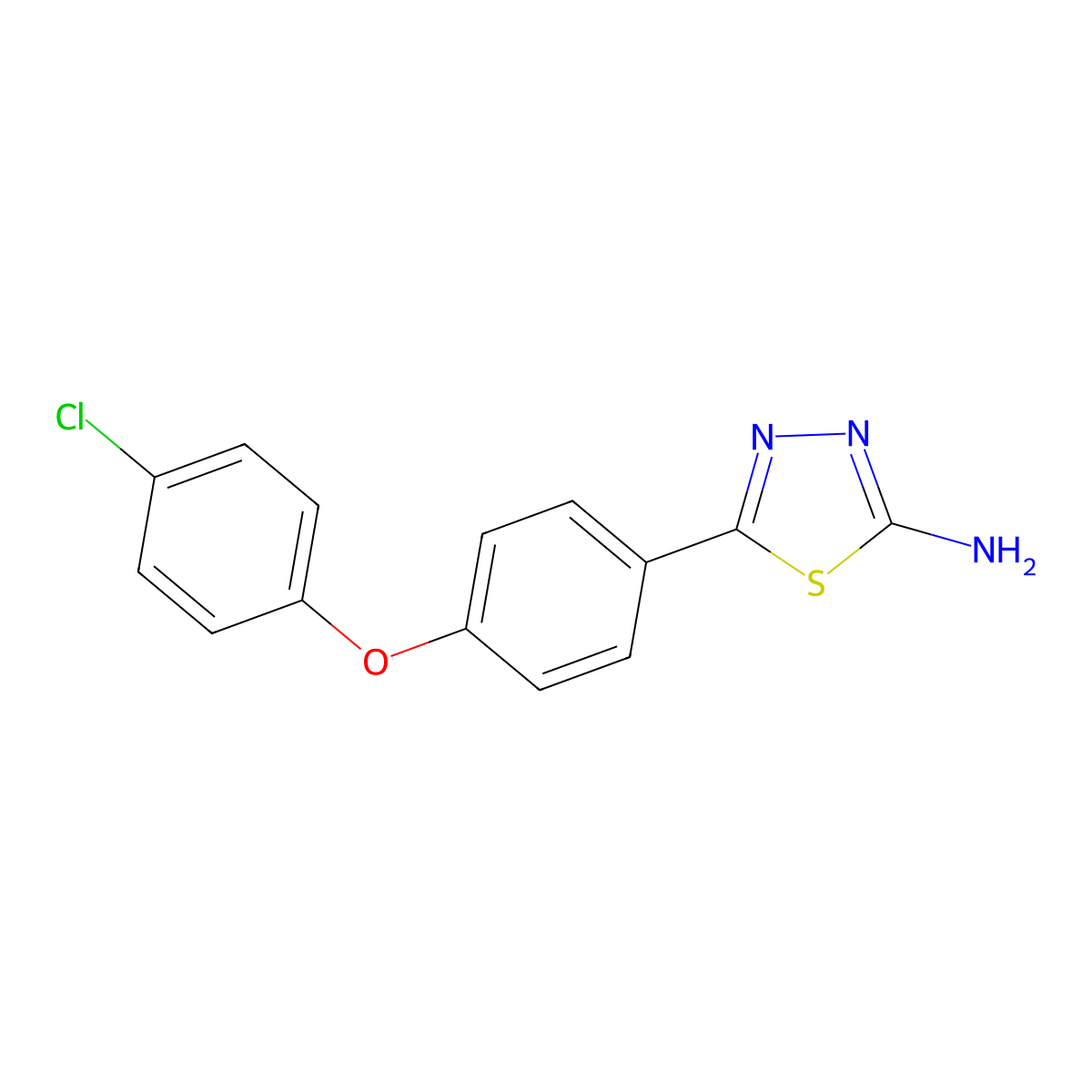 5-[4-(4-Chlorophenoxy)phenyl]-1,3,4-thiadiazol-2-amine molecular structure, CAS 1706464-37-0