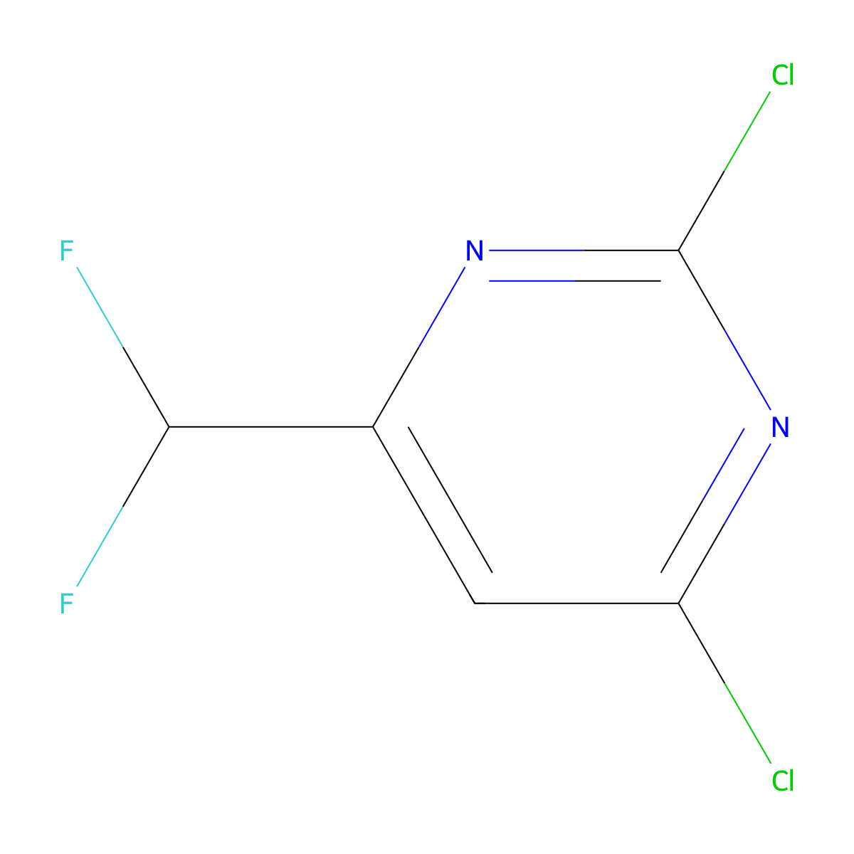 2,4-Dichloro-6-(difluoromethyl)pyrimidine molecular structure, CAS 1706464-39-2
