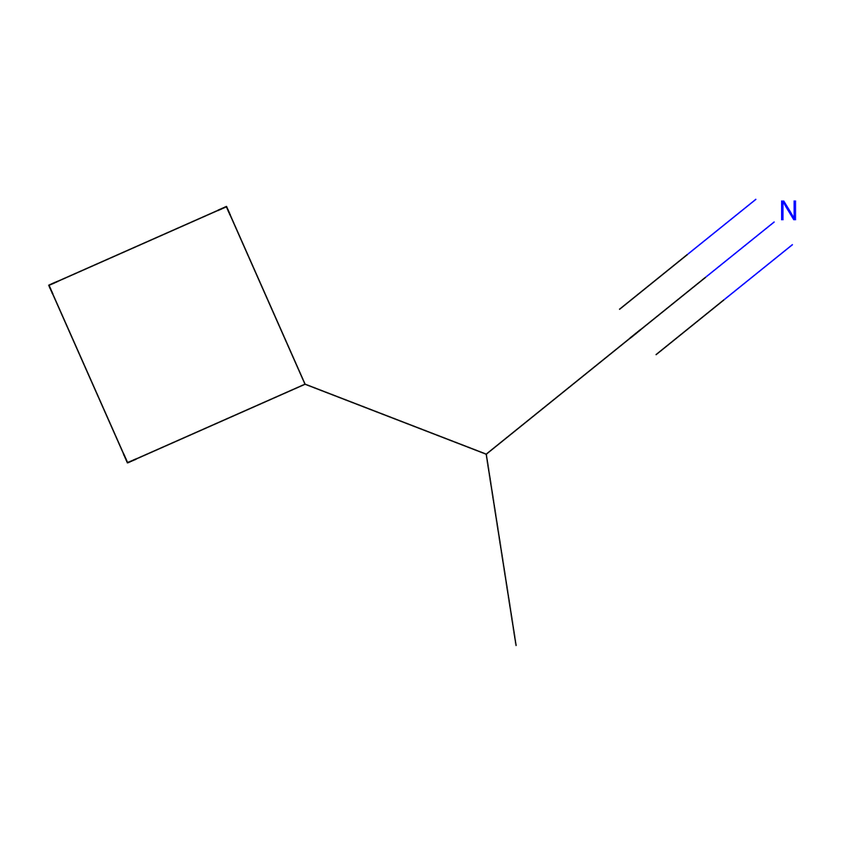 2-Cyclobutylpropanenitrile molecular structure, CAS 1706464-80-3