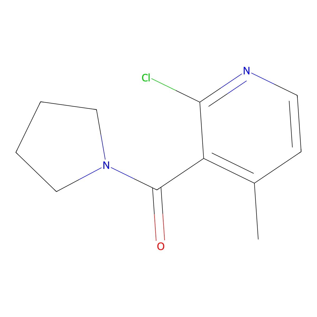 (2-Chloro-4-methylpyridin-3-yl)(pyrrolidin-1-yl)methanone molecular structure, CAS 1706465-18-0