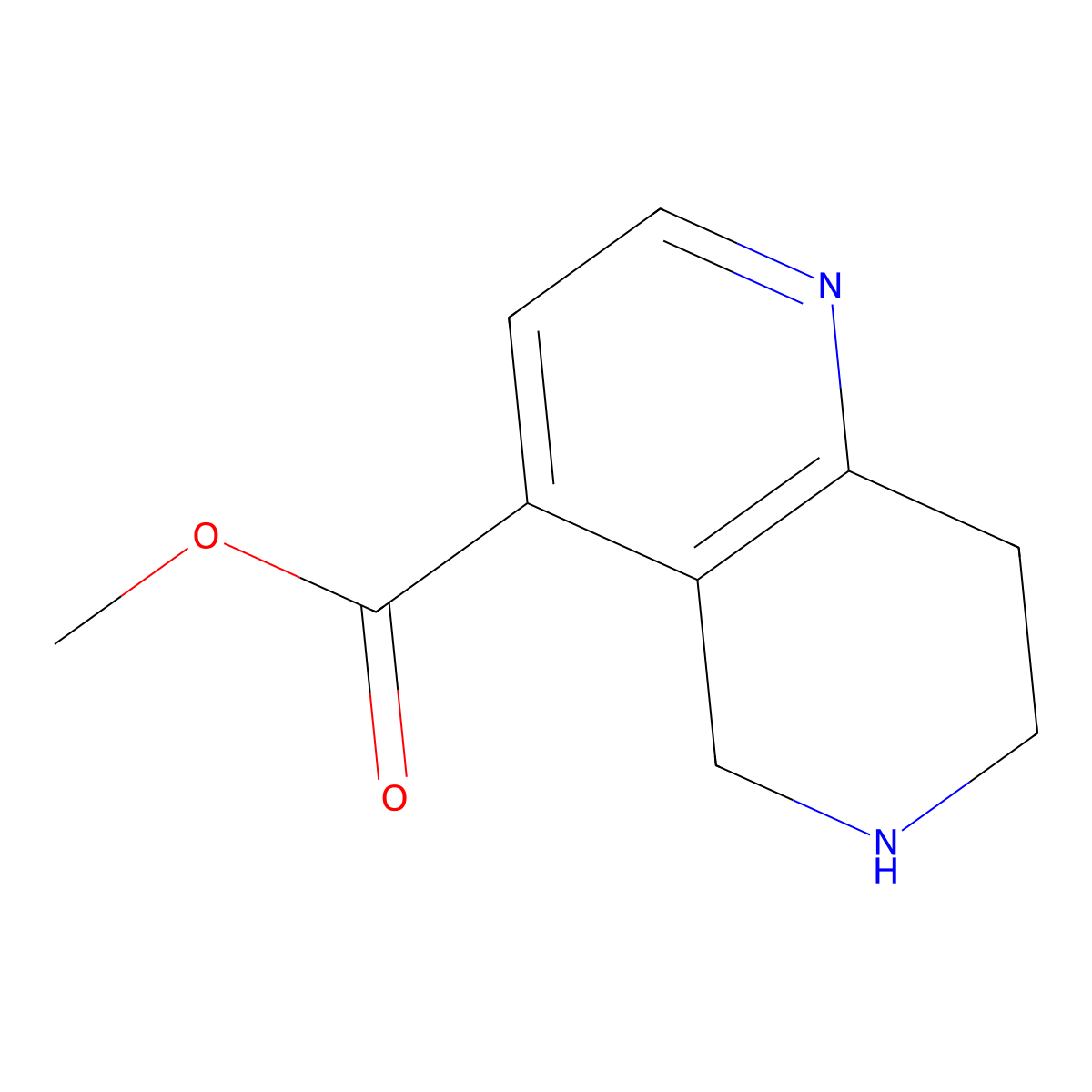 Methyl 5,6,7,8-tetrahydro-1,6-naphthyridine-4-carboxylate molecular structure, CAS 1706469-37-5