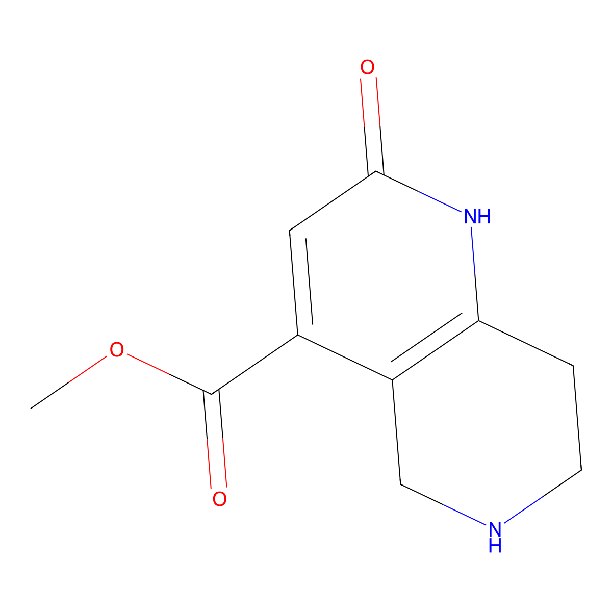 Methyl 2-oxo-1,2,5,6,7,8-hexahydro-1,6-naphthyridine-4-carboxylate molecular structure, CAS 1706469-42-2