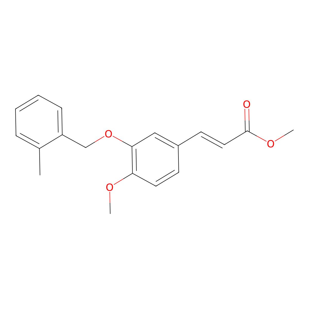 methyl (2E)-3-{4-methoxy-3-[(2-methylbenzyl)oxy]phenyl}acrylate molecular structure, CAS 1706521-49-4
