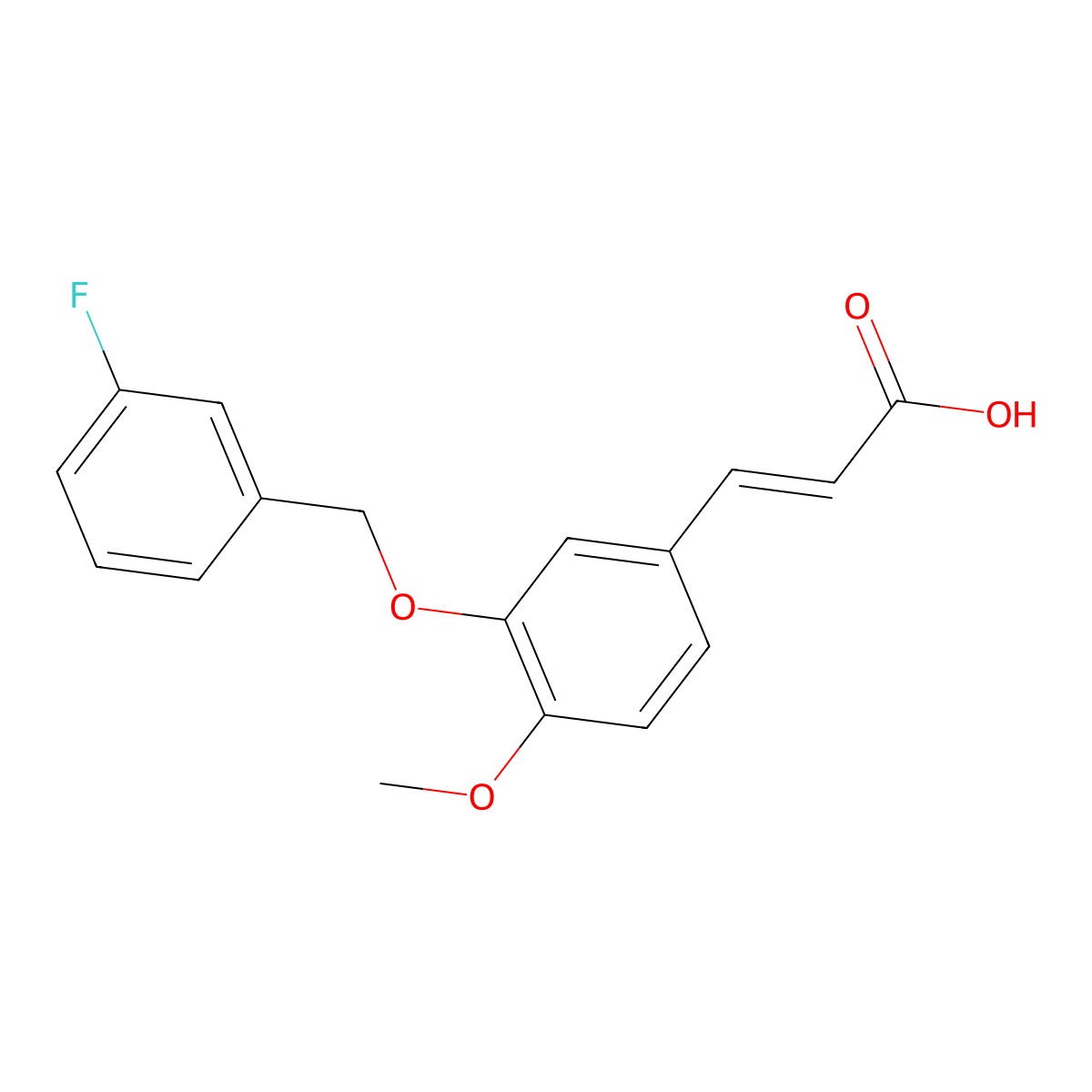 (2E)-3-{3-[(3-fluorobenzyl)oxy]-4-methoxyphenyl}acrylic acid molecular structure, CAS 1706522-32-8