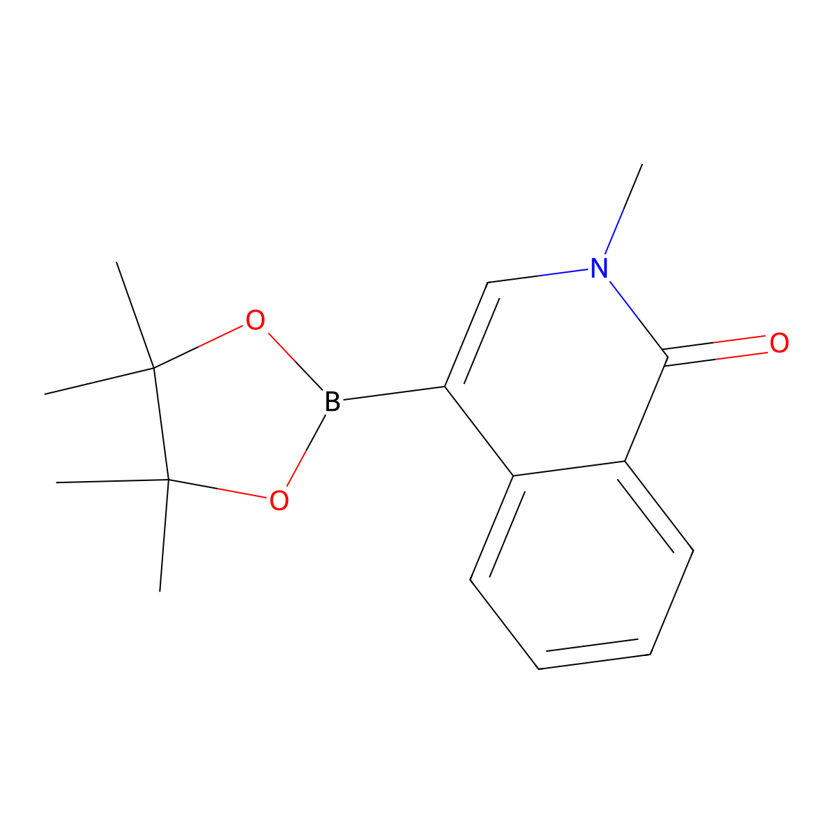 2-Methyl-4-(4,4,5,5-tetramethyl-1,3,2-dioxaborolan-2-yl)isoquinolin-1(2H)-one molecular structure, CAS 1706527-63-0