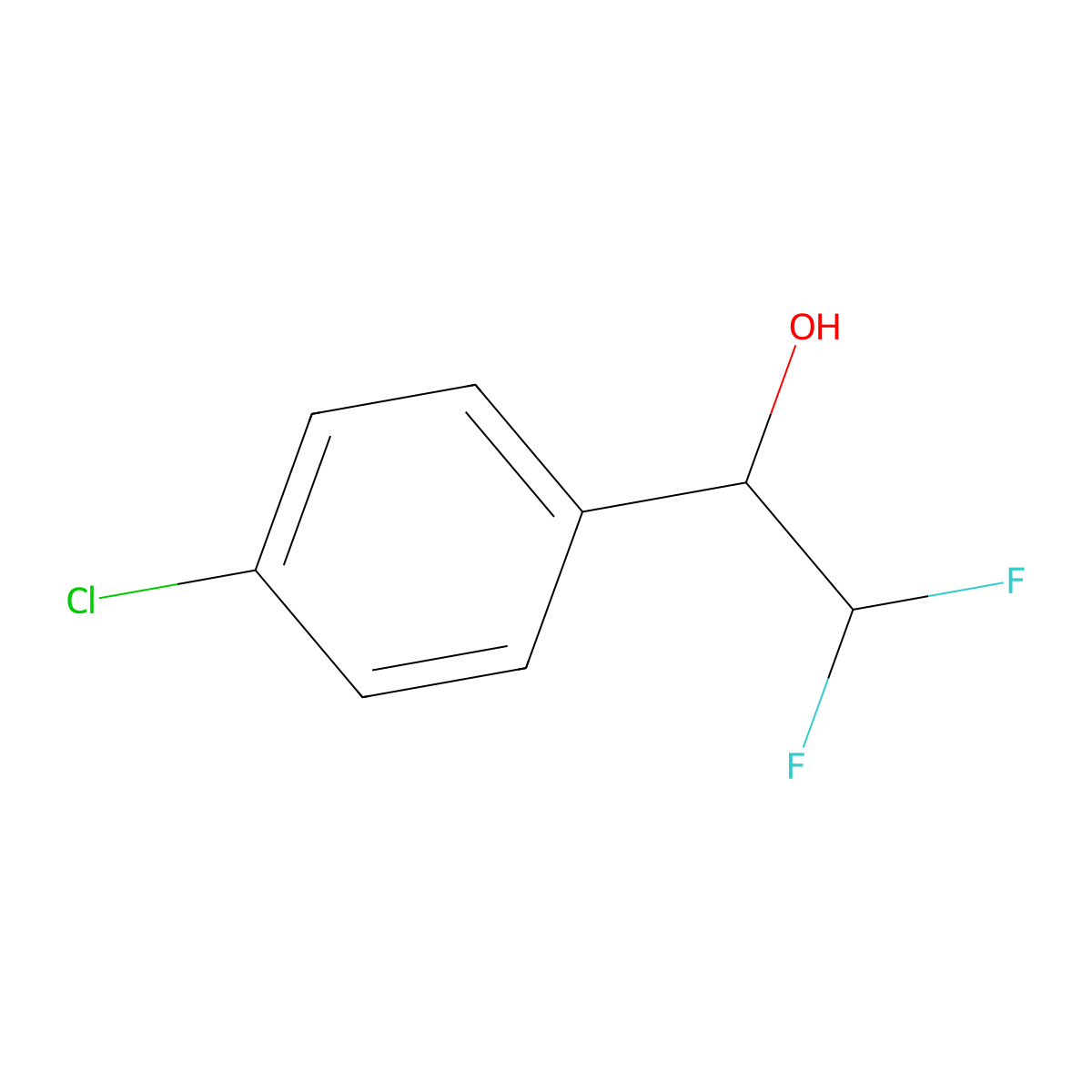 1-(4-Chlorophenyl)-2,2-difluoroethan-1-ol molecular structure, CAS 170653-43-7