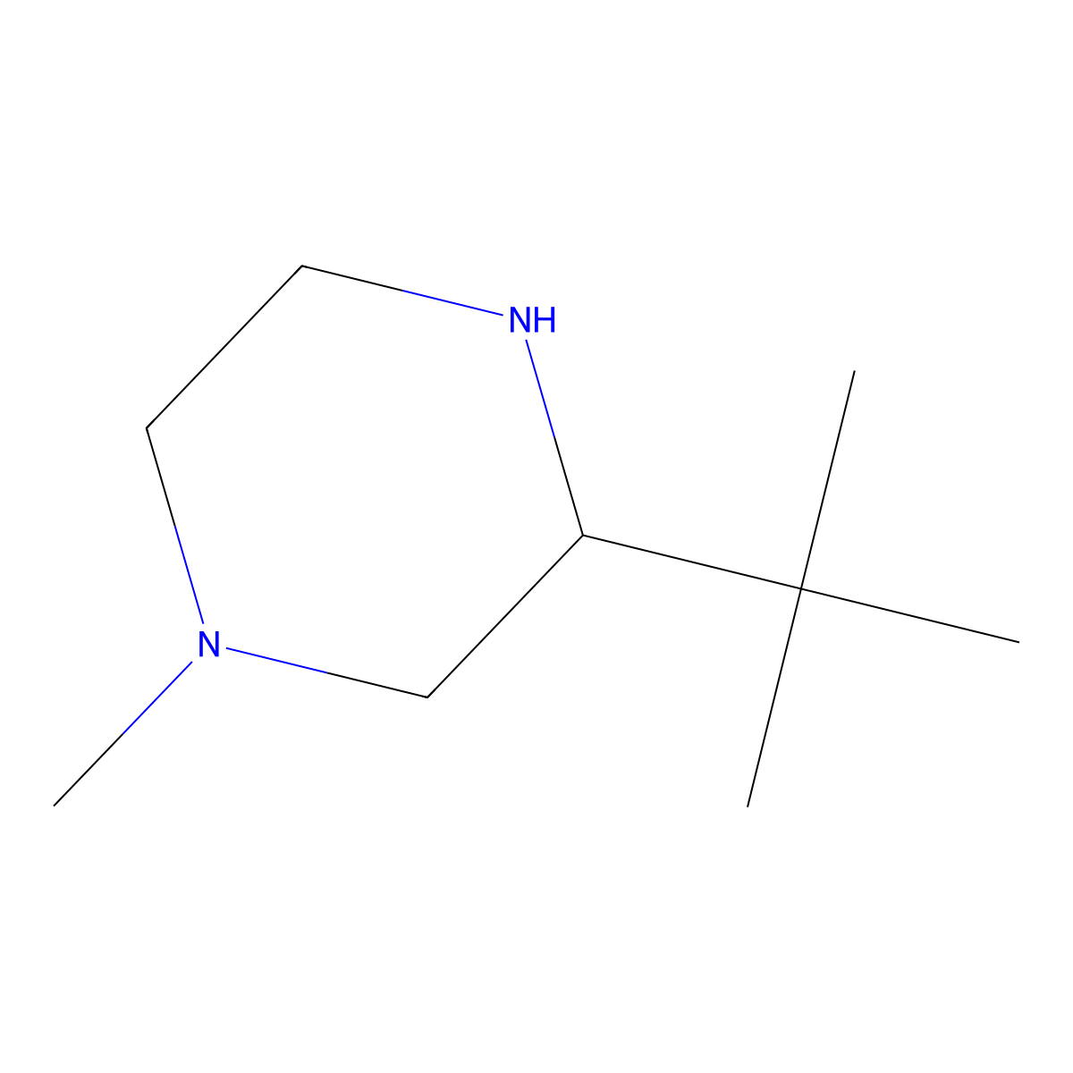 3-Tert-butyl-1-methylpiperazine molecular structure, CAS 170654-21-4
