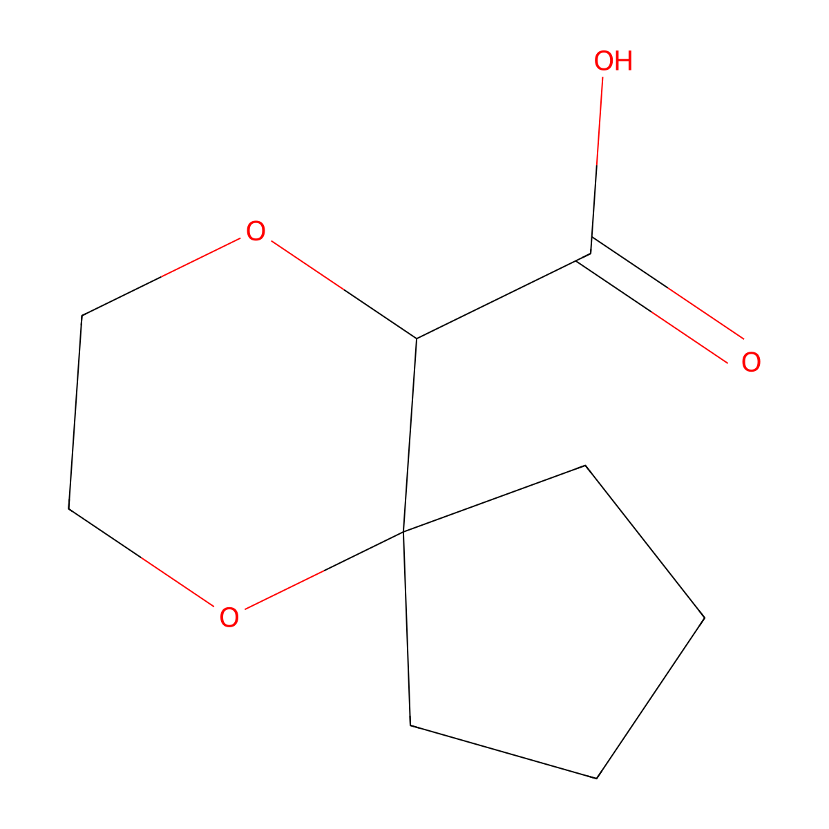 6,9-Dioxaspiro[4.5]decane-10-carboxylic acid molecular structure, CAS 1706541-20-9