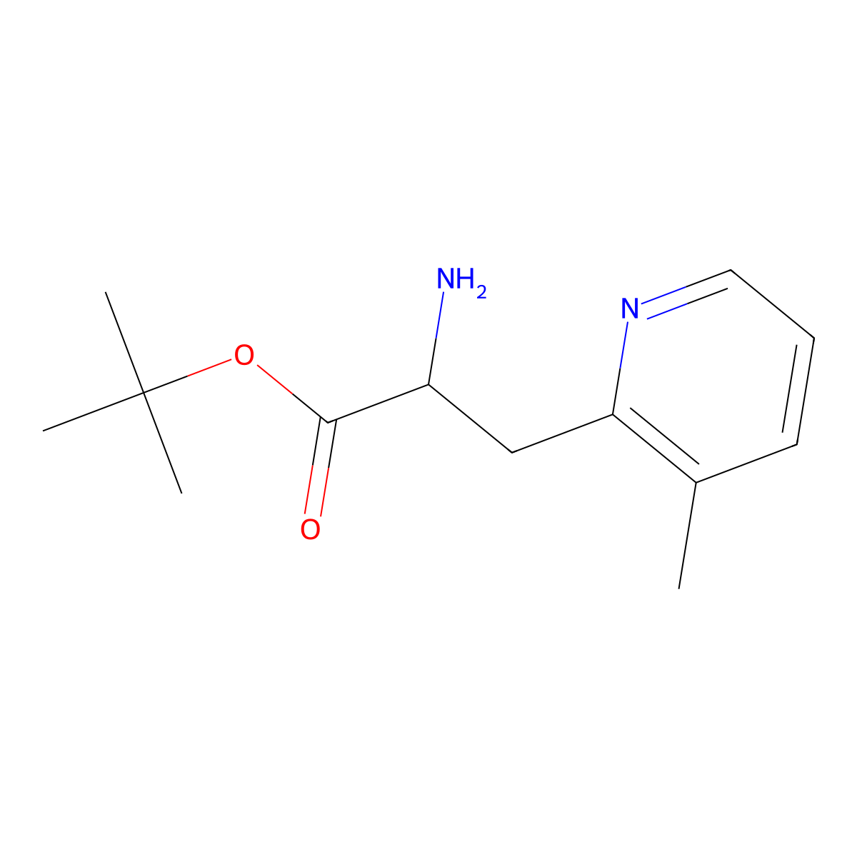 Tert-butyl 2-amino-3-(3-methylpyridin-2-yl)propanoate molecular structure, CAS 1706549-37-2