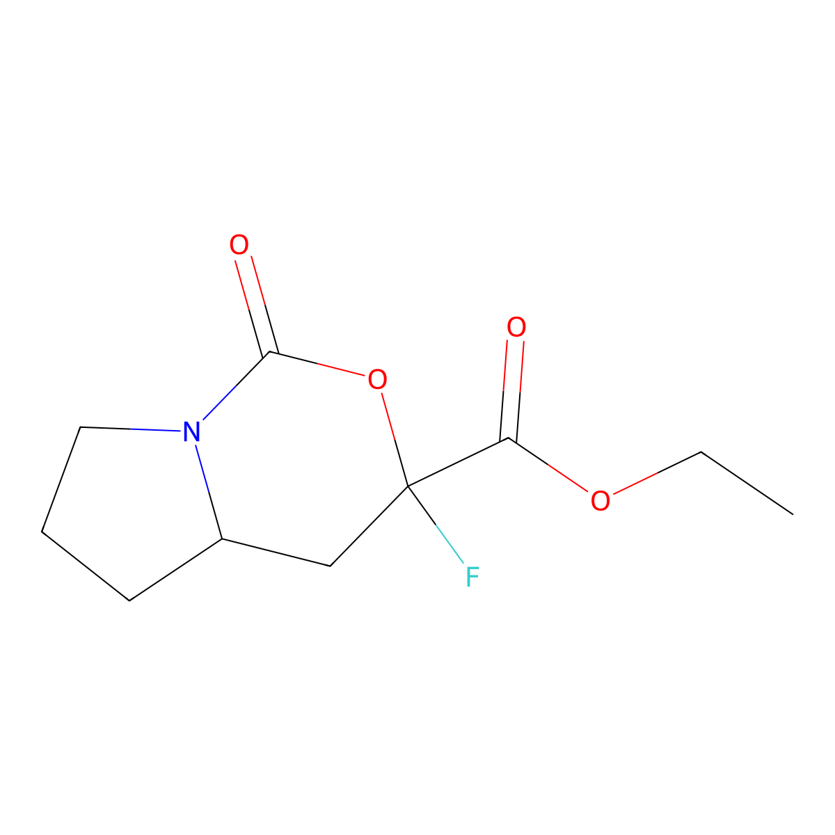 ethyl 3-fluoro-1-oxo-hexahydro-1H-pyrrolo[1,2-c][1,3]oxazine-3-carboxylate molecular structure, CAS 1706575-53-2