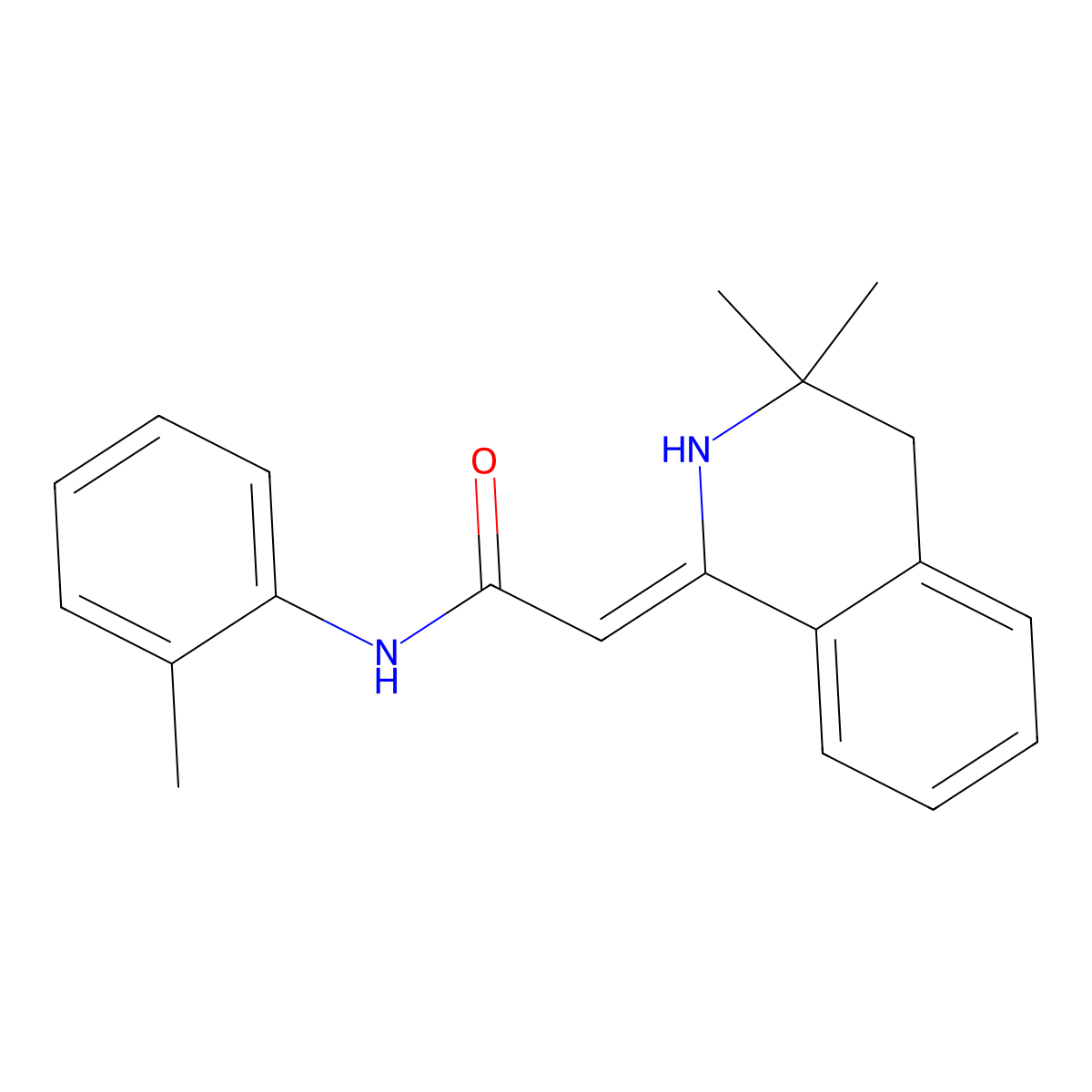(2E)-2-(3,3-dimethyl-2,4-dihydroisoquinolin-1-ylidene)-N-(2-methylphenyl)acetamide molecular structure, CAS 170658-21-6