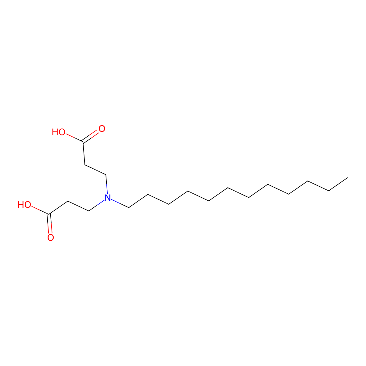 N-(2-carboxyethyl)-N-dodecyl-beta-alanine molecular structure, CAS 17066-08-9