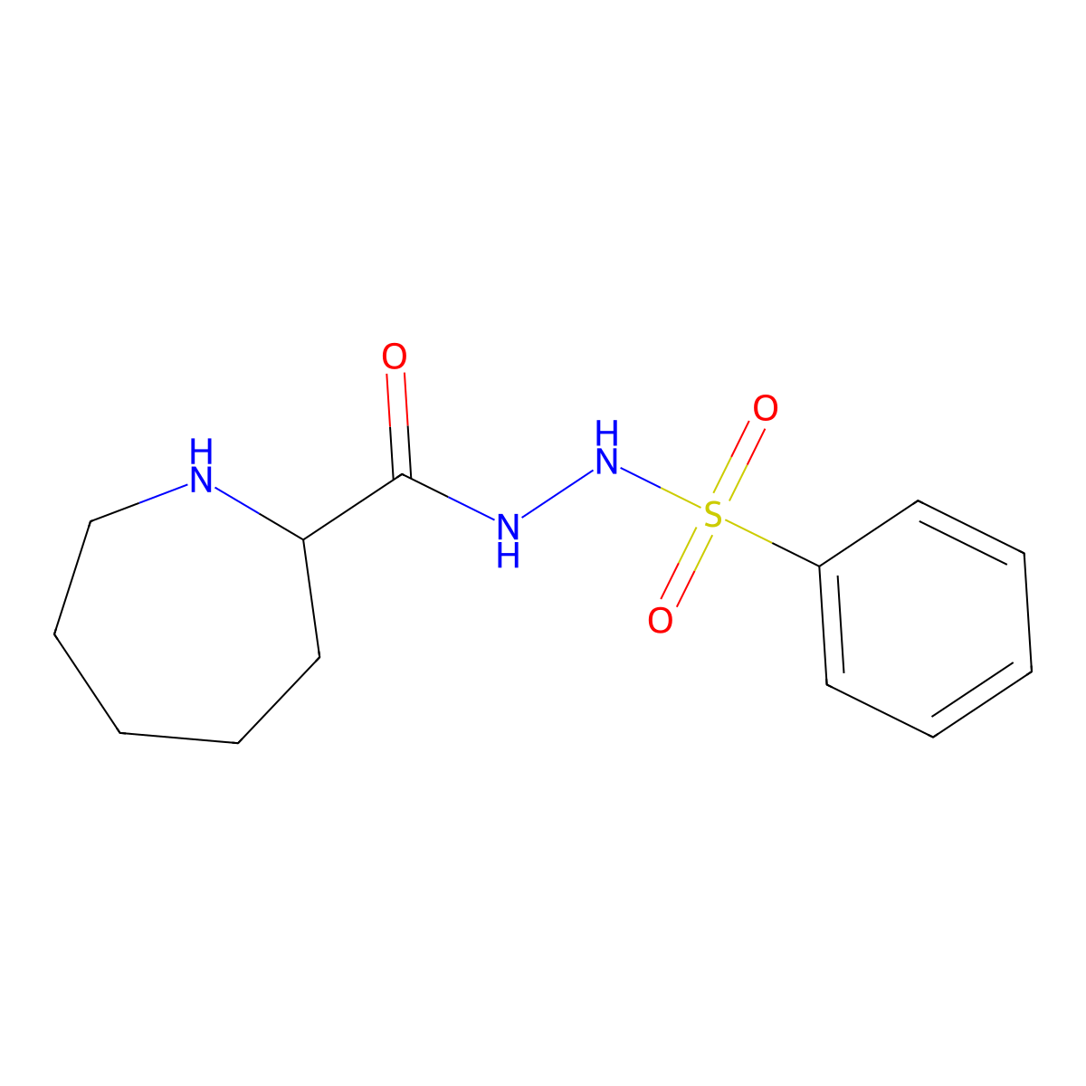 N'-(Azepane-2-carbonyl)benzenesulfonohydrazide molecular structure, CAS 1706651-34-4