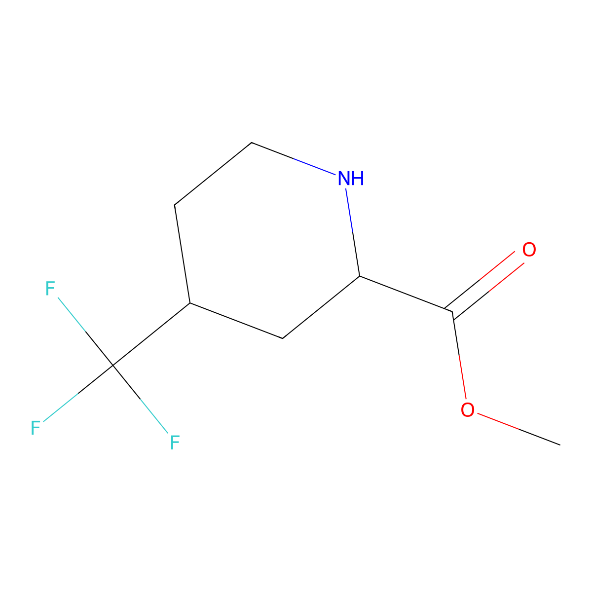 Methyl 4-(trifluoromethyl)piperidine-2-carboxylate molecular structure, CAS 1706651-35-5
