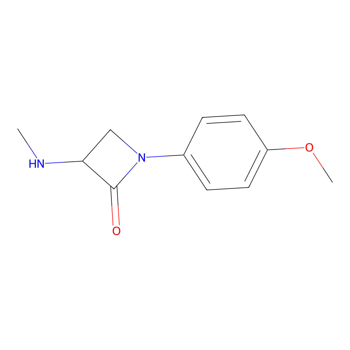 1-(4-Methoxyphenyl)-3-(methylamino)azetidin-2-one molecular structure, CAS 1706651-37-7