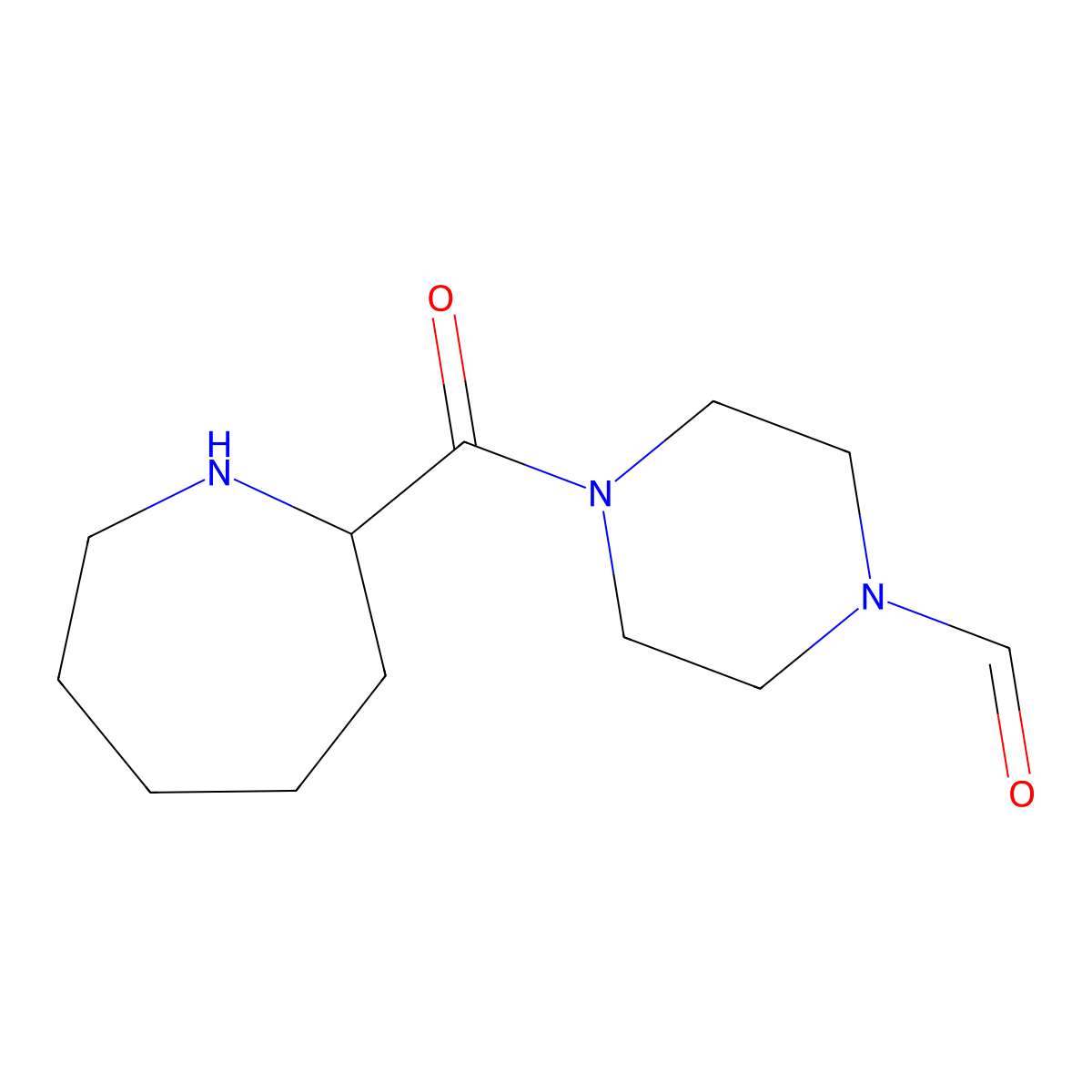 4-(Azepane-2-carbonyl)piperazine-1-carbaldehyde molecular structure, CAS 1706672-18-5