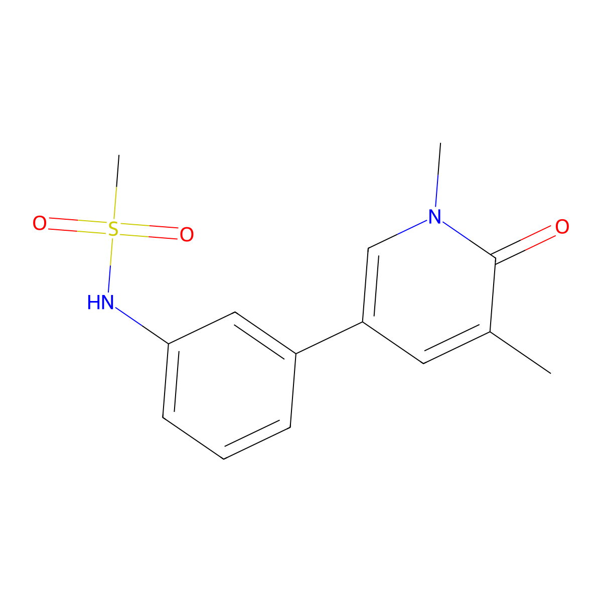 N-[3-(1,5-dimethyl-6-oxopyridin-3-yl)phenyl]methanesulfonamide molecular structure, CAS 1706739-14-1