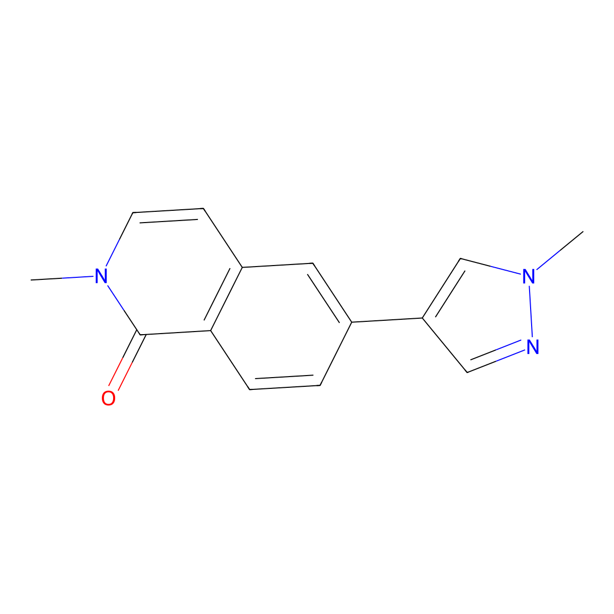 2-Methyl-6-(1-methylpyrazol-4-yl)isoquinolin-1-one molecular structure, CAS 1706749-38-3