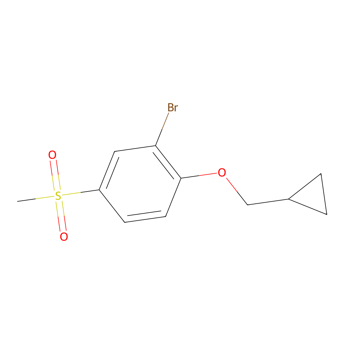 2-Bromo-1-(cyclopropylmethoxy)-4-(methylsulfonyl)benzene molecular structure, CAS 1706749-44-1