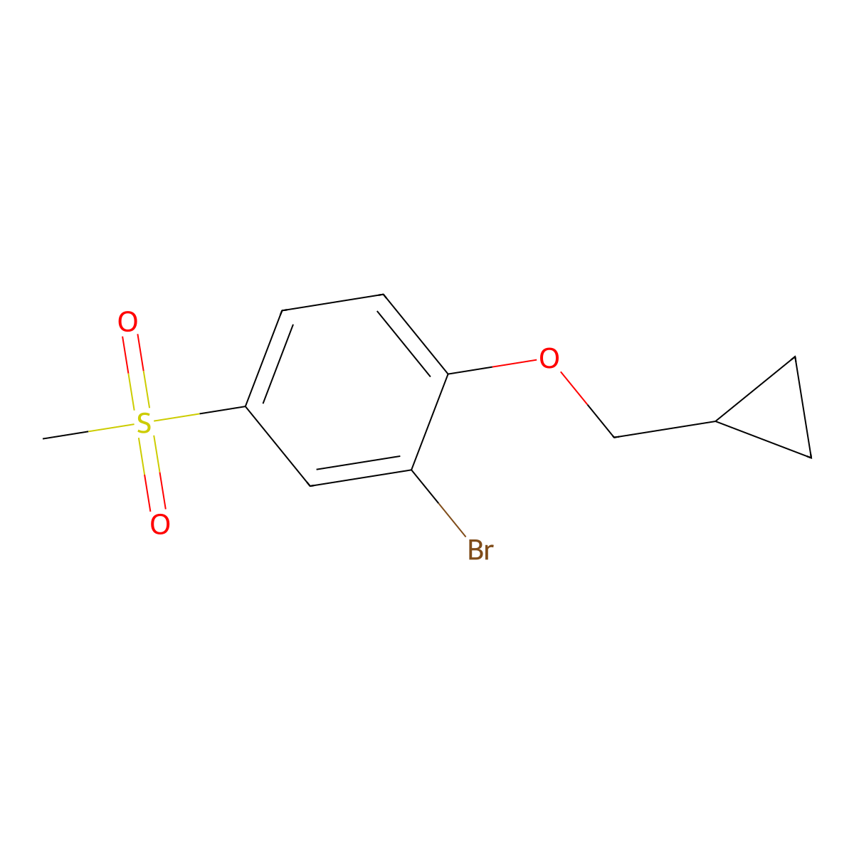 2-Bromo-1-(cyclopropylmethoxy)-4-(methylsulfonyl)benzene molecular structure, CAS 1706749-44-1