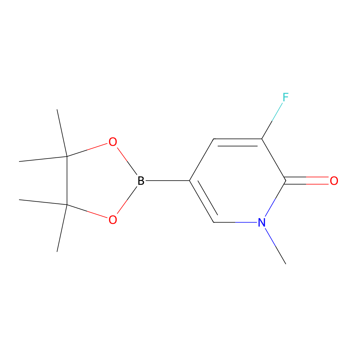 3-Fluoro-1-methyl-5-(4,4,5,5-tetramethyl-1,3,2-dioxaborolan-2-yl)pyridin-2-one molecular structure, CAS 1706750-04-0
