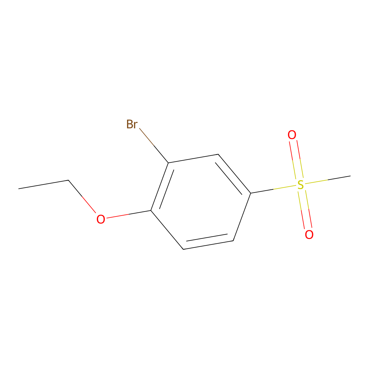 2-Bromo-1-ethoxy-4-(methylsulfonyl)benzene molecular structure, CAS 1706751-35-0