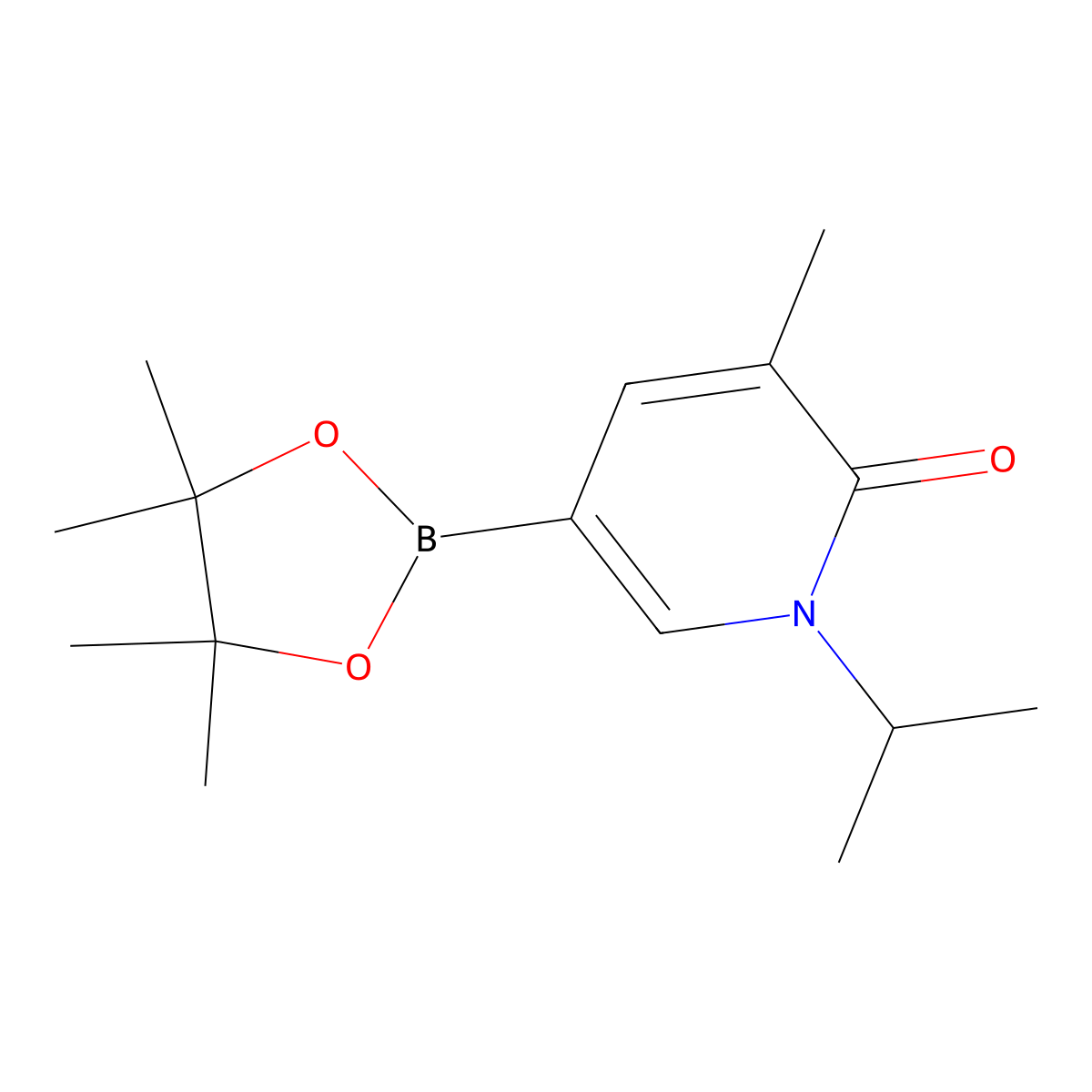 3-Methyl-1-(propan-2-yl)-5-(tetramethyl-1,3,2-dioxaborolan-2-yl)-1,2-dihydropyridin-2-one molecular structure, CAS 1706754-37-1