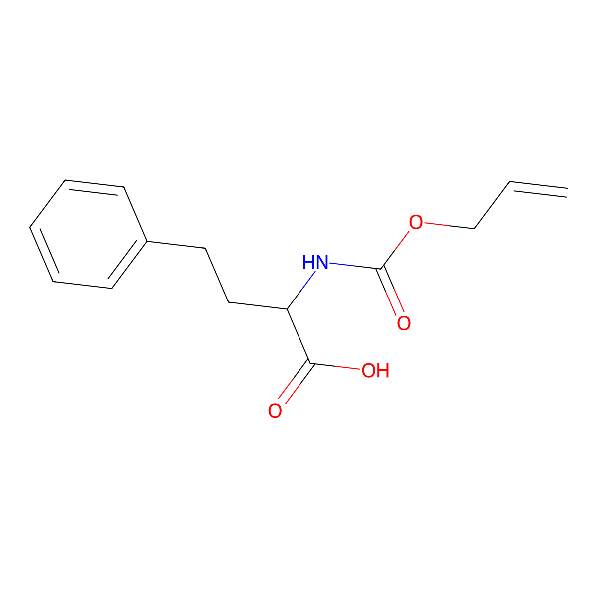 4-Phenyl-2-{[(prop-2-en-1-yloxy)carbonyl]amino}butanoic acid molecular structure, CAS 1706778-80-4