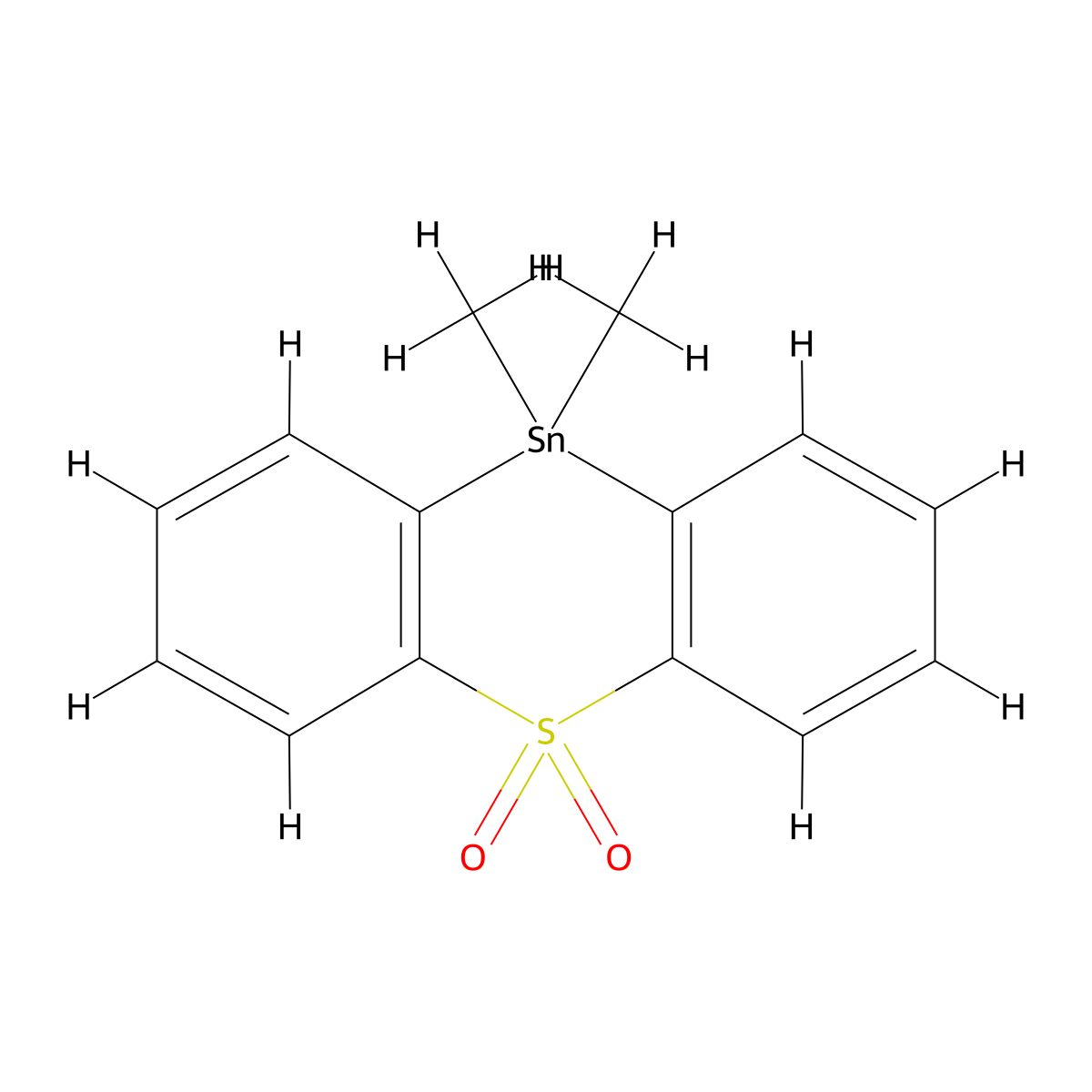 10H-Phenothiastannin, 10,10-dimethyl-5,5-dioxide molecular structure, CAS 17068-20-1