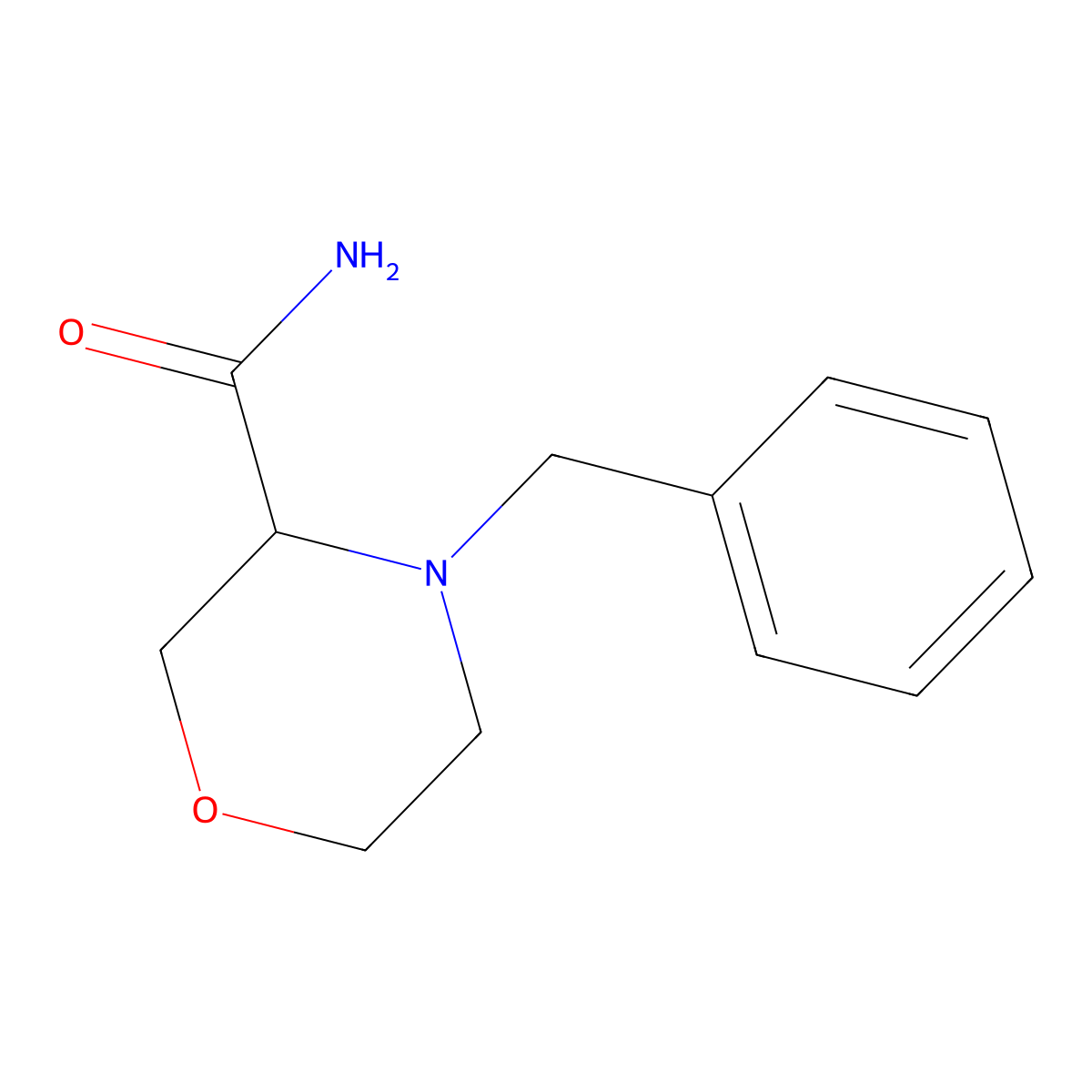 4-Benzylmorpholine-3-carboxamide molecular structure, CAS 1706818-30-5