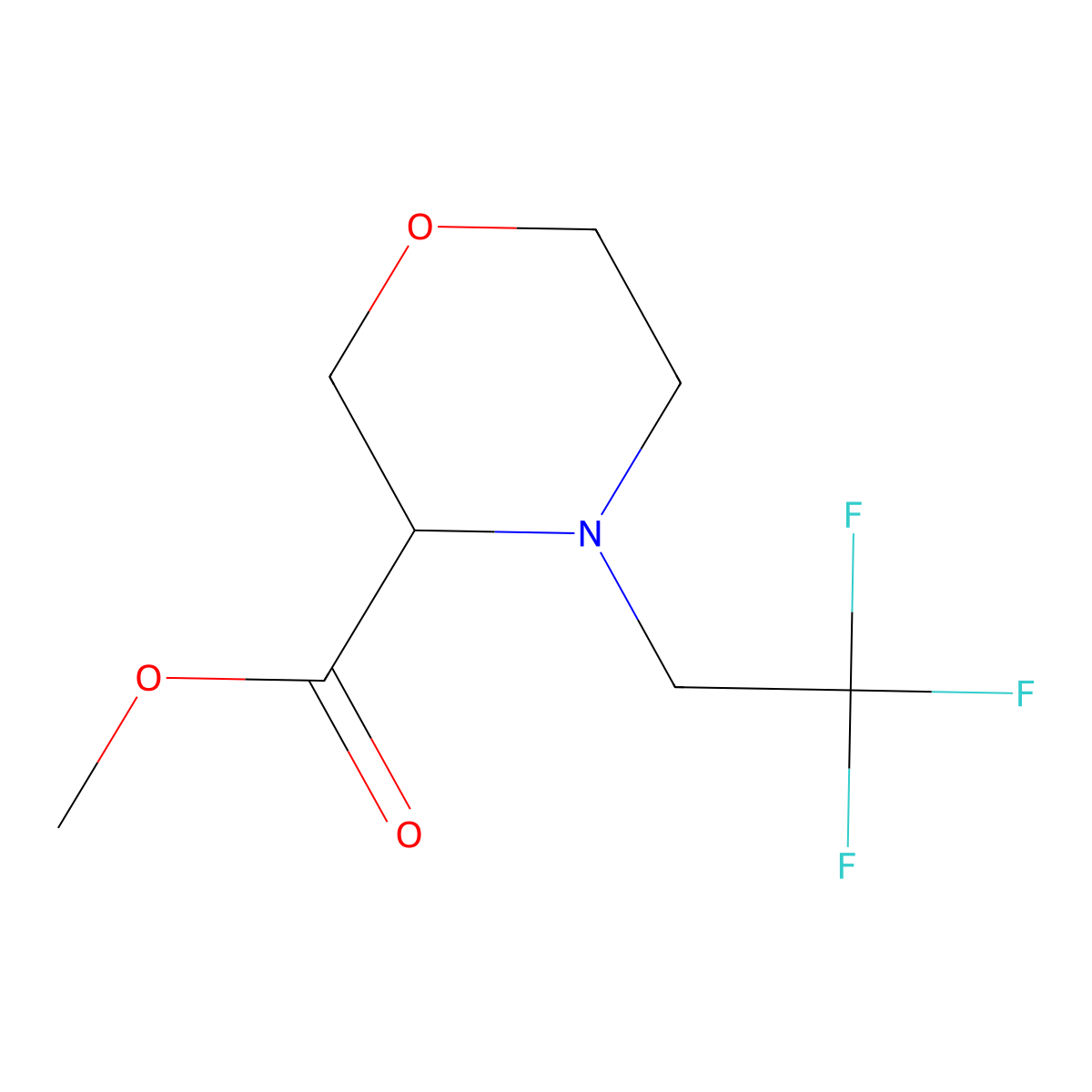 Methyl 4-(2,2,2-trifluoroethyl)morpholine-3-carboxylate molecular structure, CAS 1706820-46-3