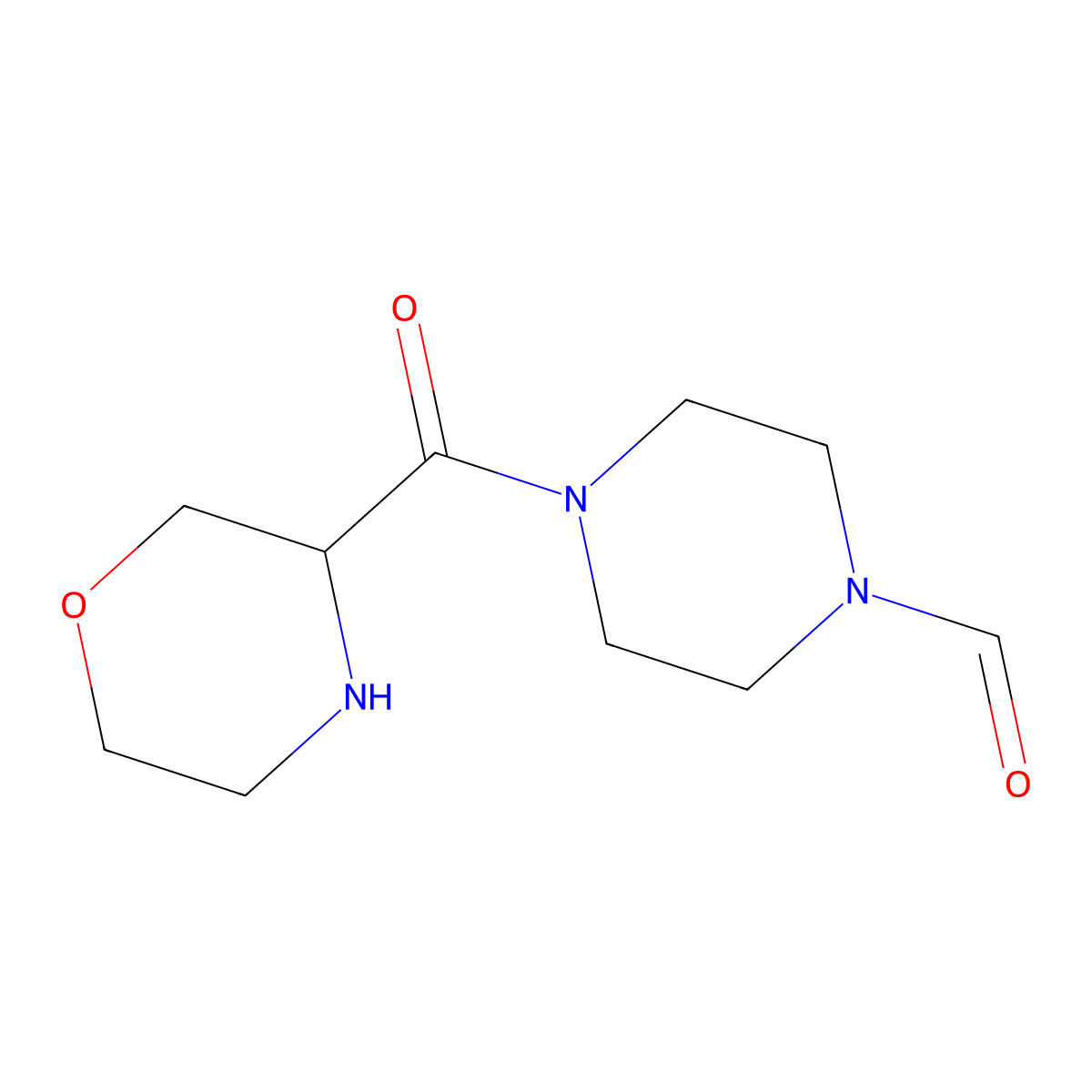 4-(Morpholine-3-carbonyl)piperazine-1-carbaldehyde molecular structure, CAS 1706821-61-5