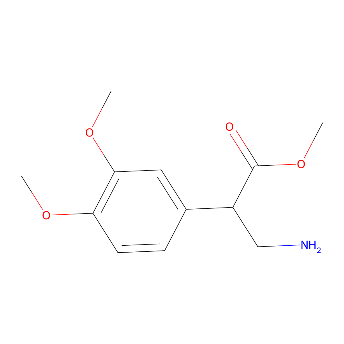 Methyl 3-amino-2-(3,4-dimethoxyphenyl)propanoate molecular structure, CAS 170687-73-7