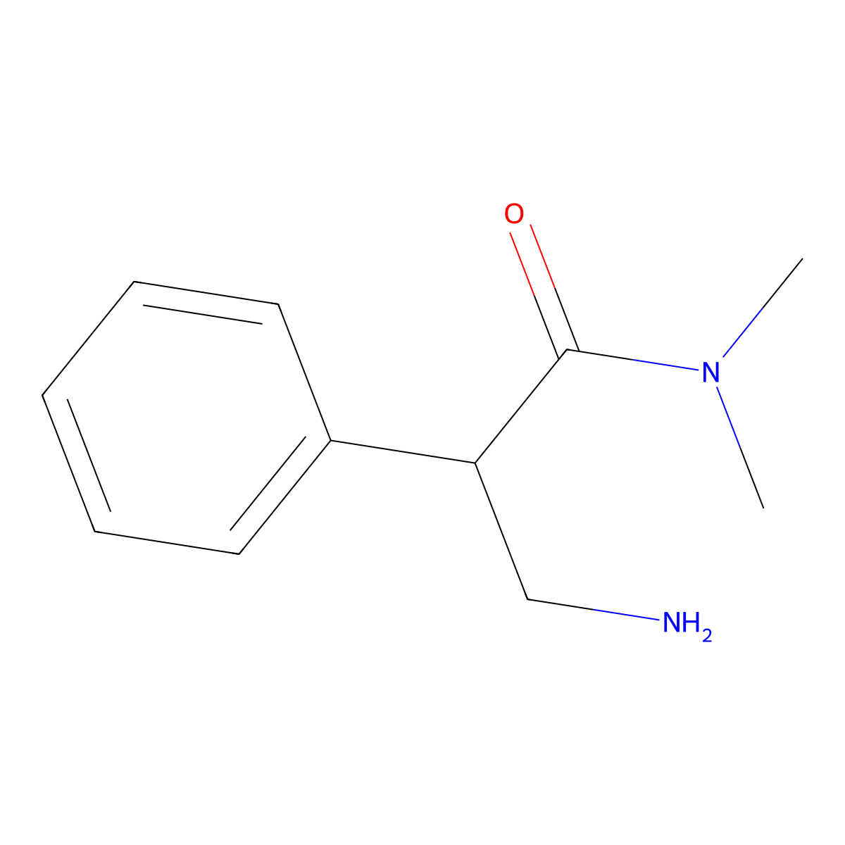 3-amino-N,N-dimethyl-2-phenylpropanamide molecular structure, CAS 170687-78-2