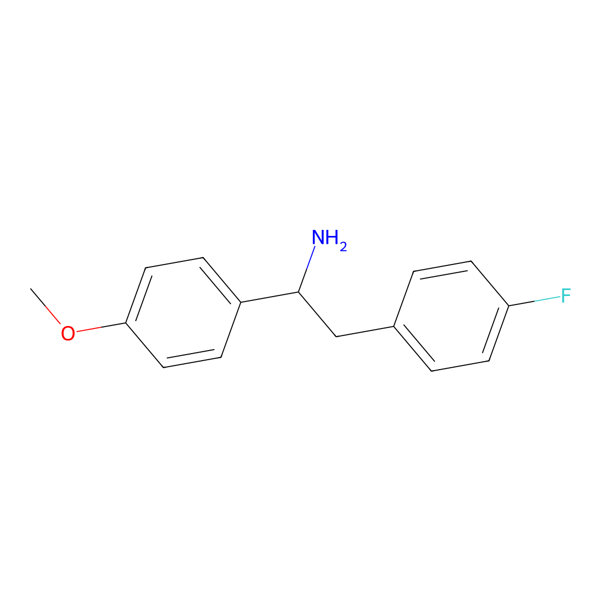 2-(4-Fluorophenyl)-1-(4-methoxyphenyl)ethan-1-amine molecular structure, CAS 170688-03-6