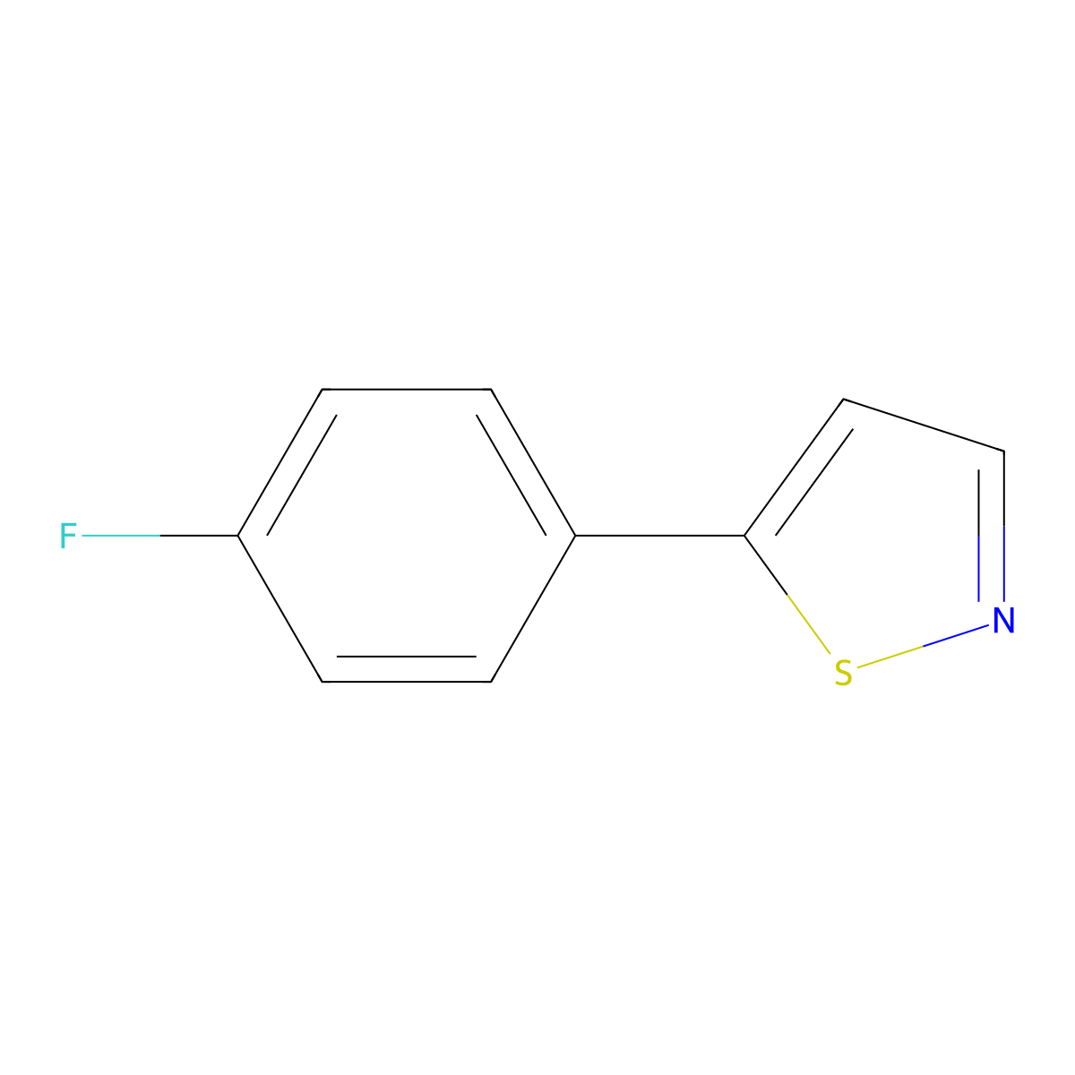 5-(4-Fluorophenyl)-1,2-thiazole molecular structure, CAS 170696-25-0
