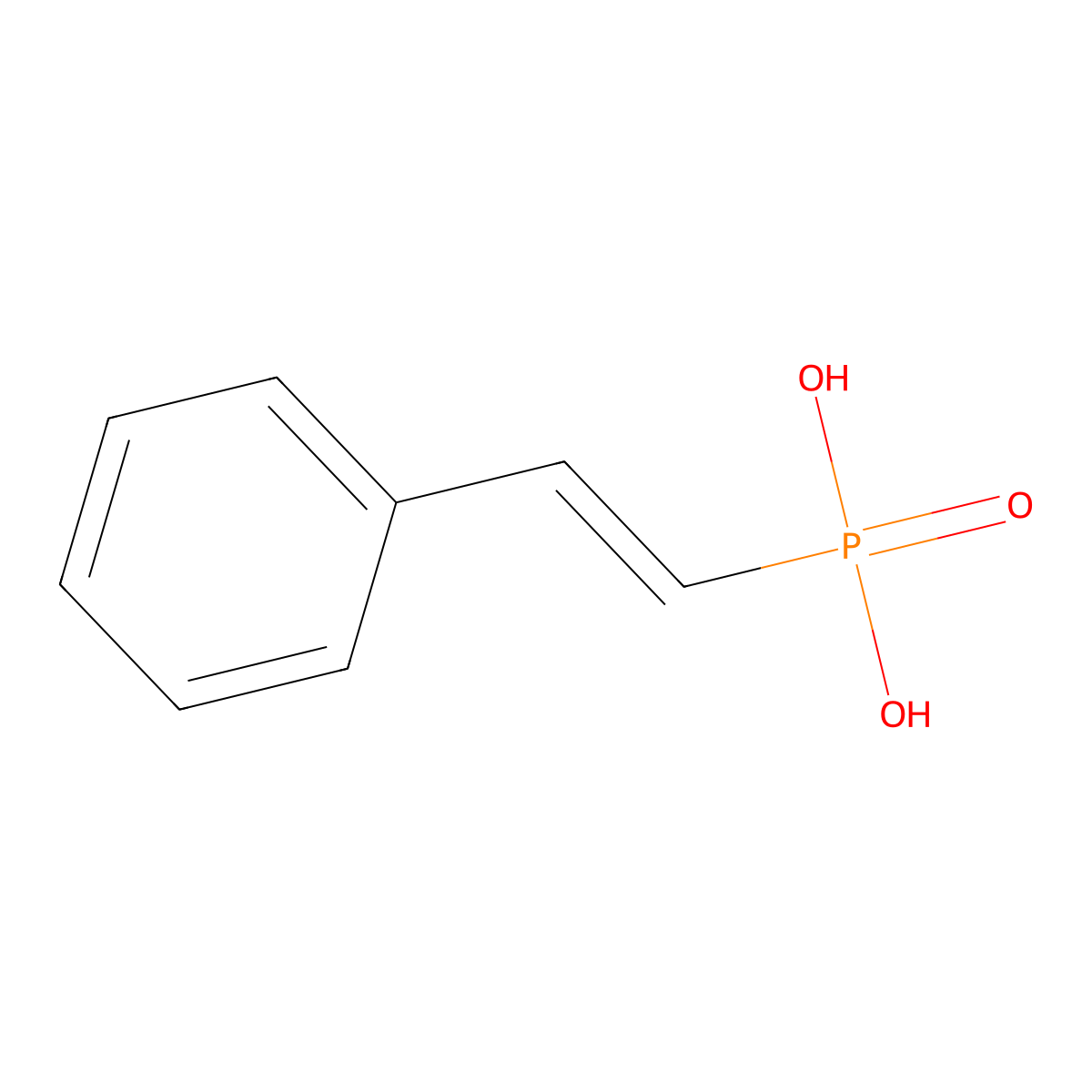 Phosphonic acid, (2-phenylethenyl)- molecular structure, CAS 1707-08-0