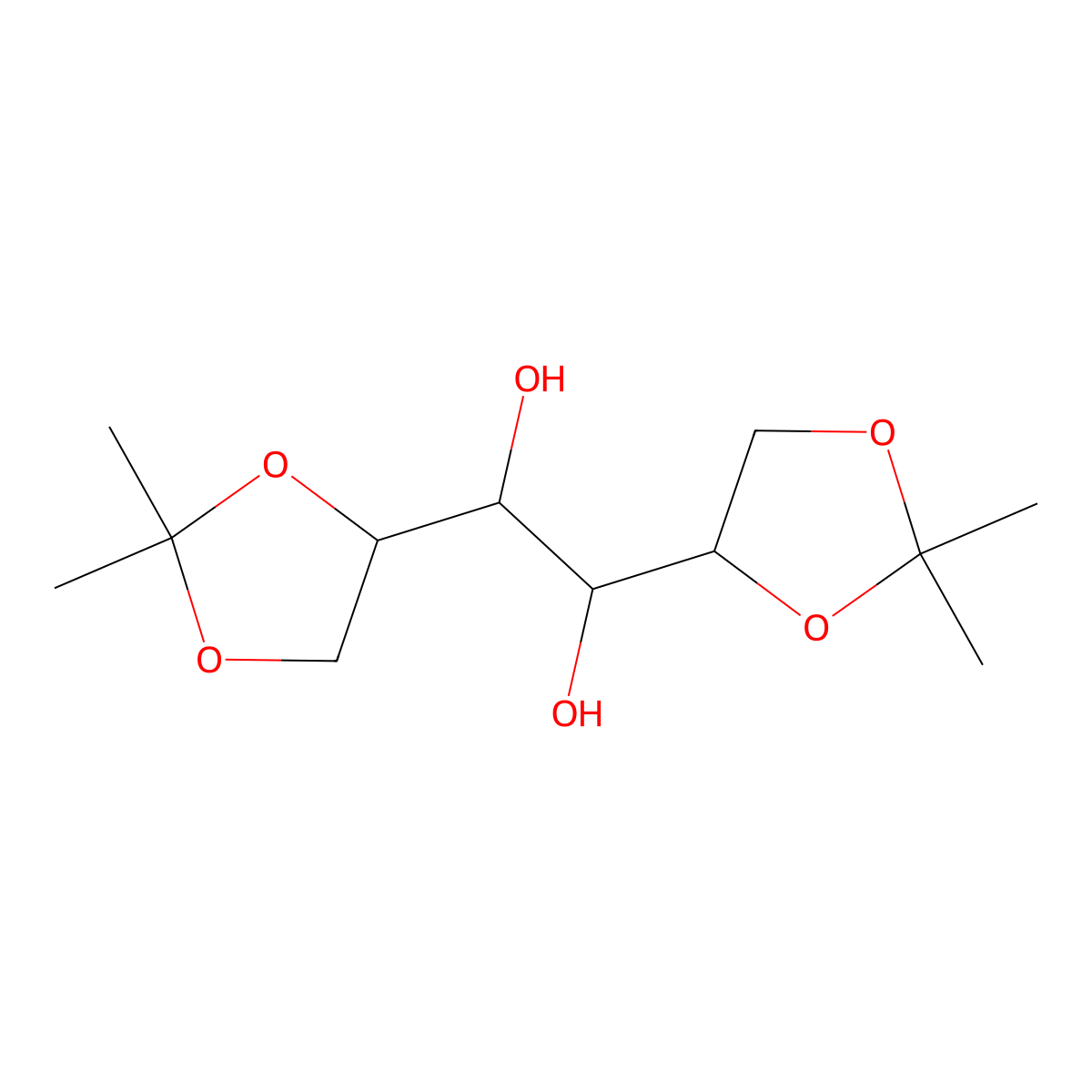 1,2:5,6-di-O-isopropylidene-D-mannitol molecular structure, CAS 1707-77-3