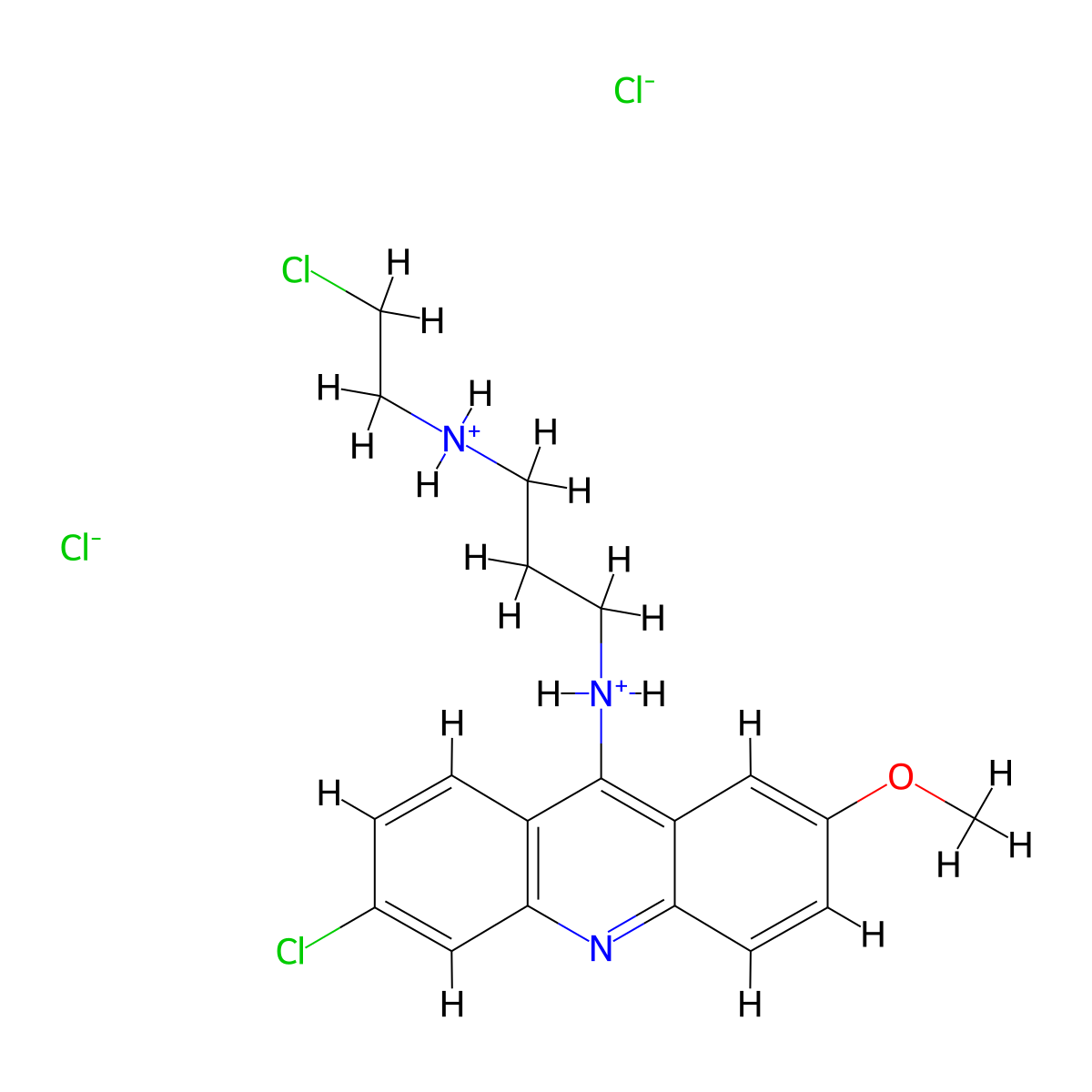 Acridine, 6-chloro-9-(3-((2-chloroethyl)amino)propyl)amino-2-methoxy-, dihydrochloride molecular structure, CAS 17070-45-0