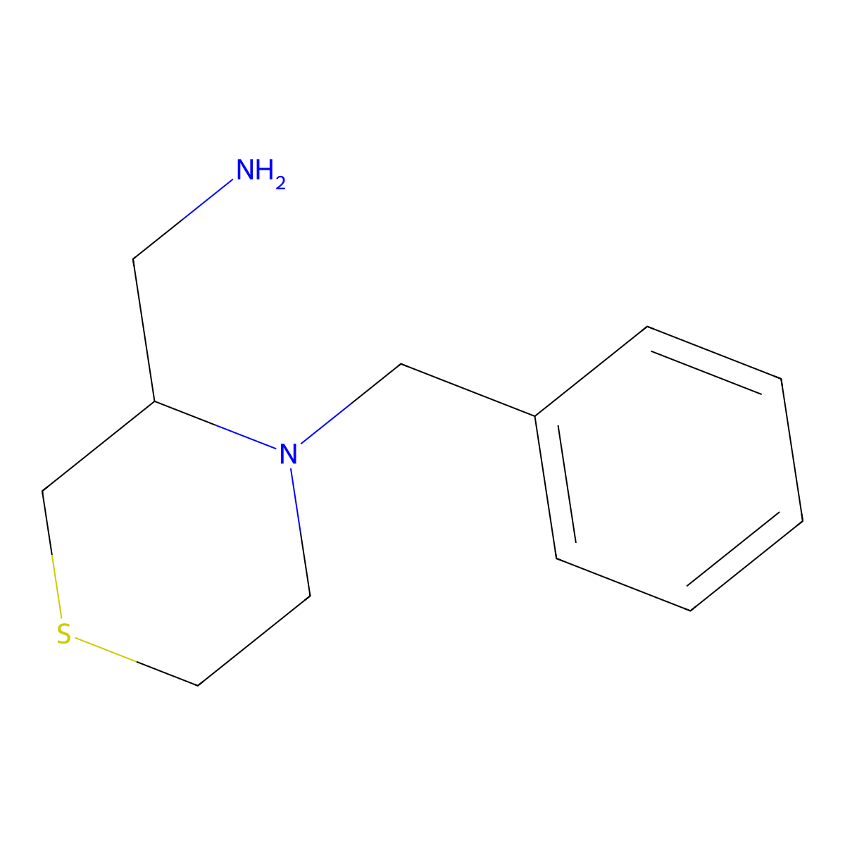 (4-Benzylthiomorpholin-3-yl)methanamine molecular structure, CAS 170701-97-0