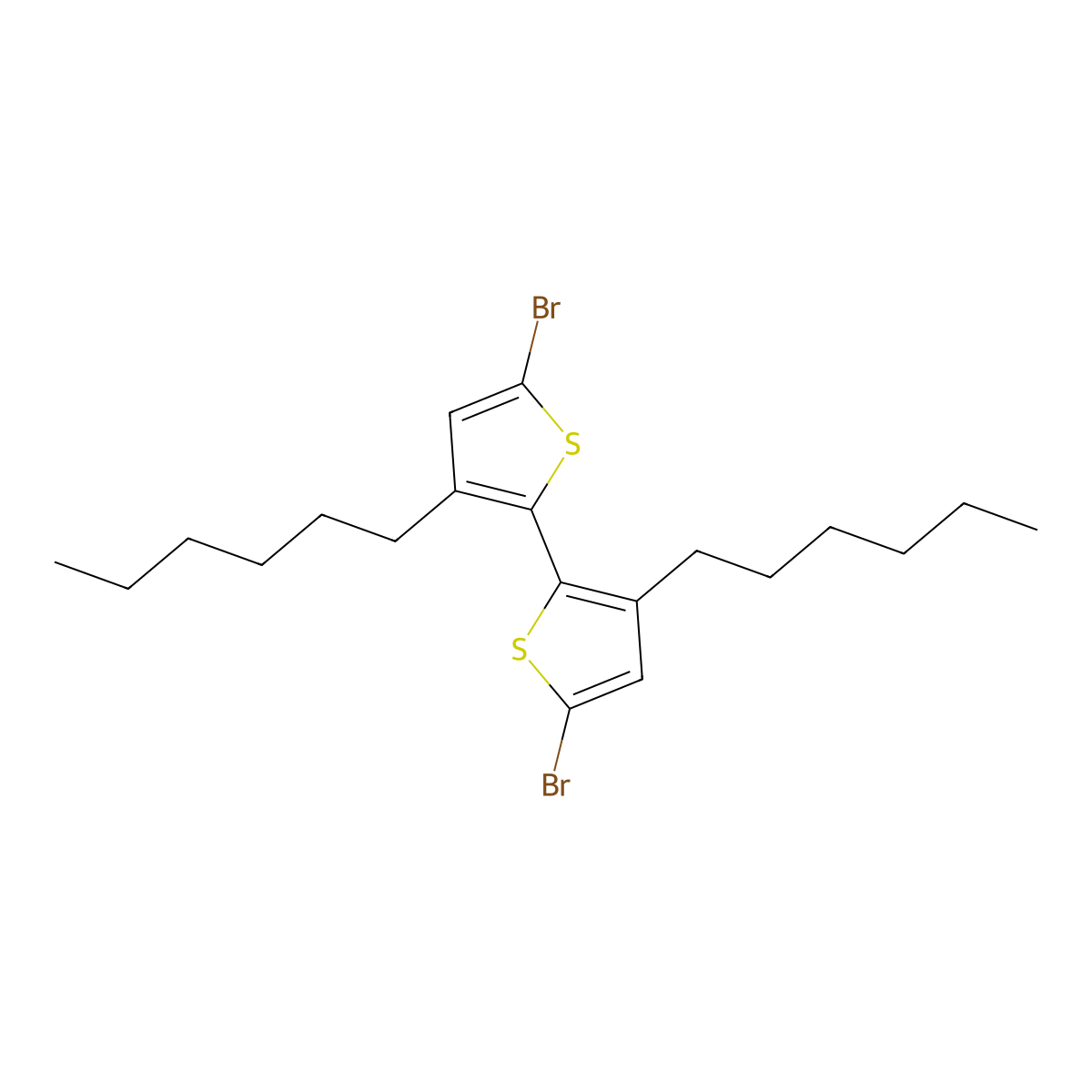 5,5'-Dibromo-3,3'-dihexyl-2,2'-bithiophene molecular structure, CAS 170702-05-3