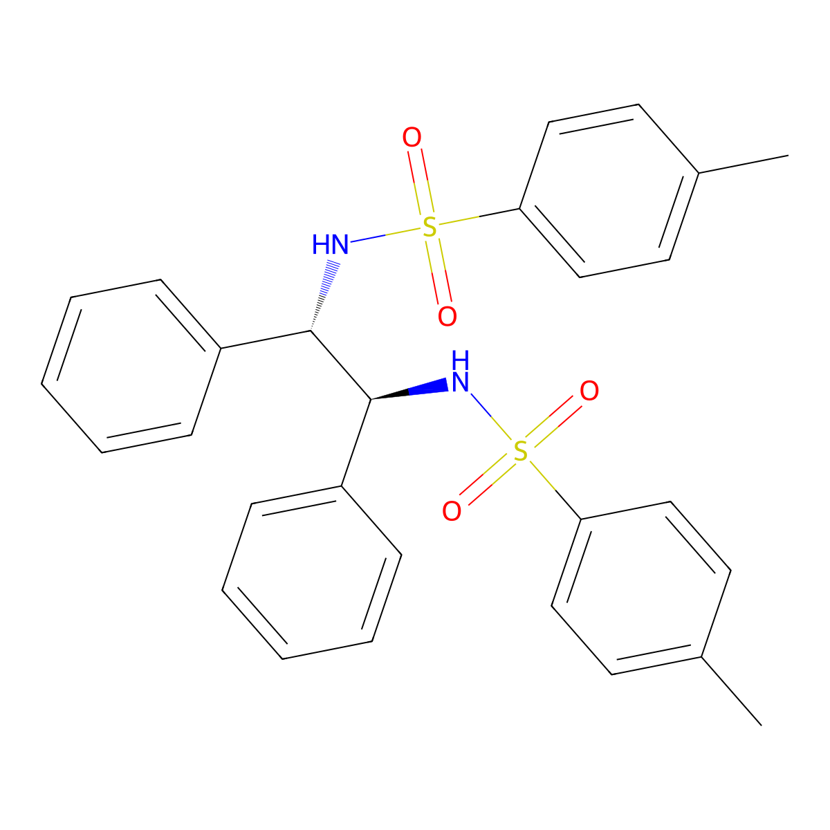 N,N'-((1S,2S)-1,2-Diphenylethane-1,2-diyl)bis(4-methylbenzenesulfonamide) molecular structure, CAS 170709-41-8
