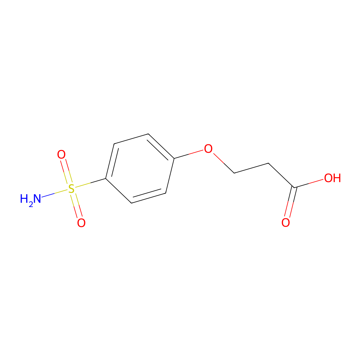 3-(4-Sulfamoylphenoxy)propanoic acid molecular structure, CAS 17071-01-1