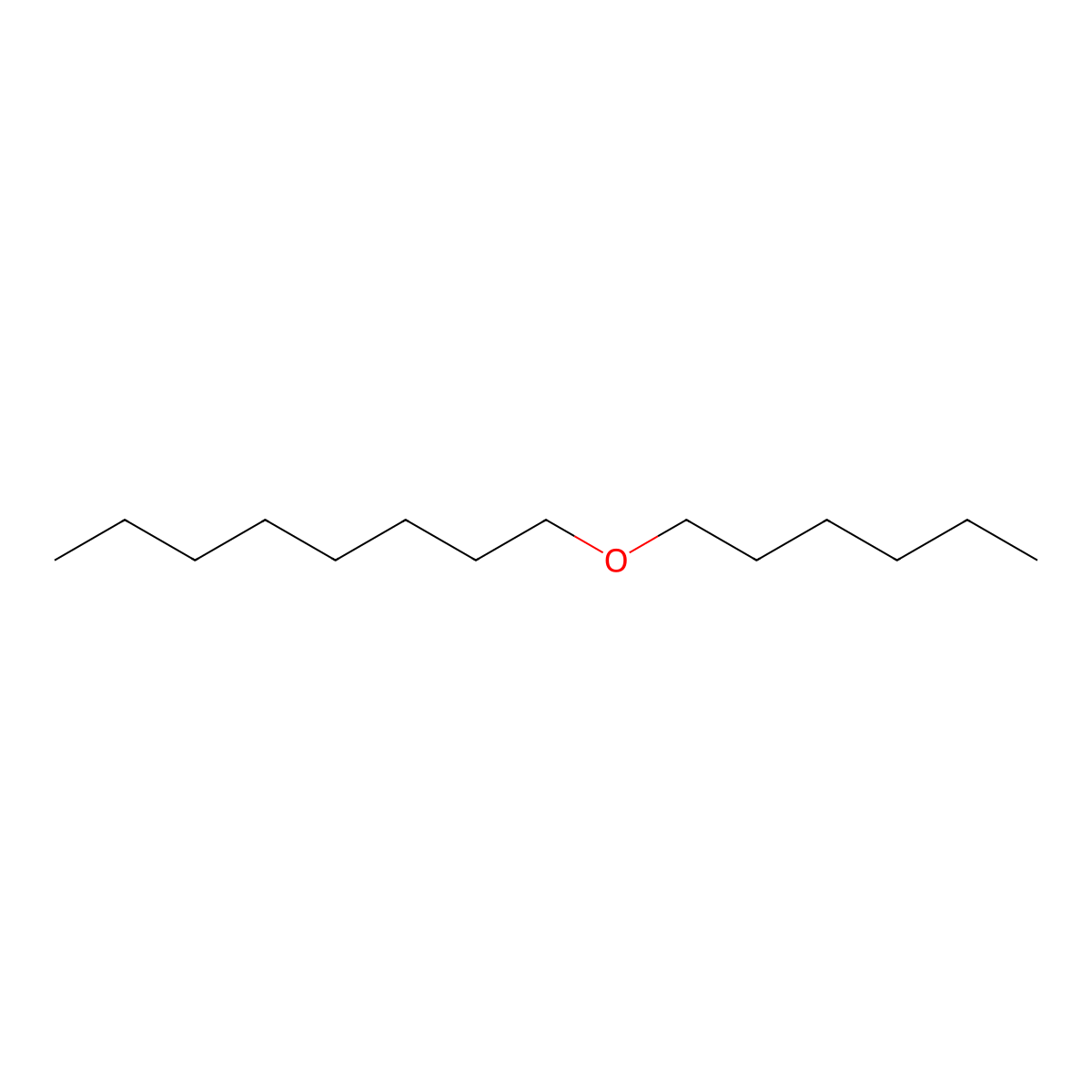Hexyl octyl ether molecular structure, CAS 17071-54-4