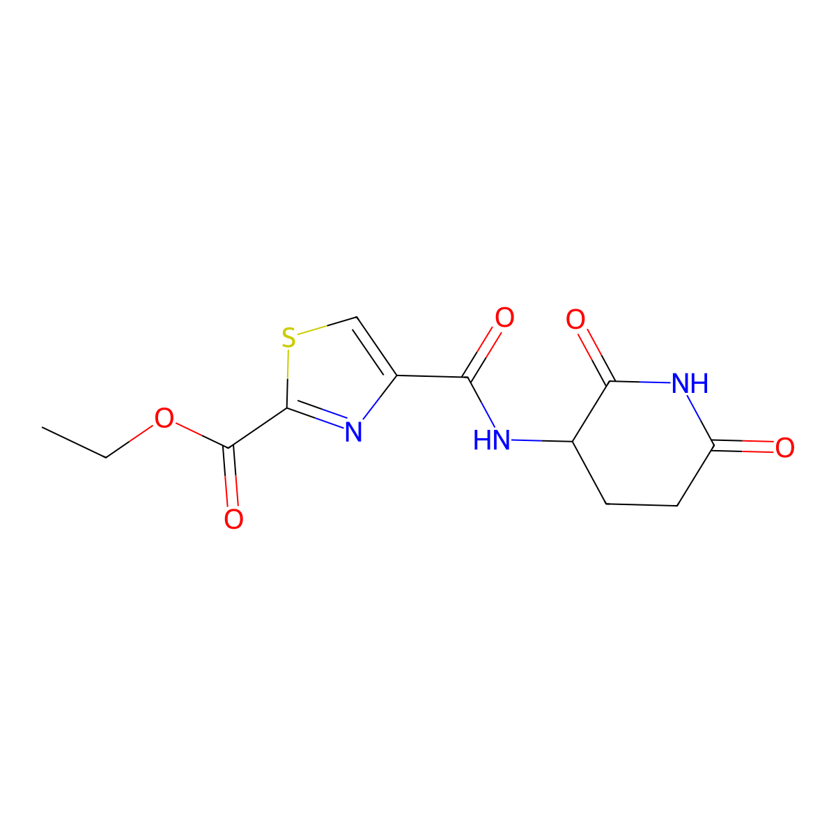 Ethyl 4-[(2,6-dioxopiperidin-3-yl)carbamoyl]-1,3-thiazole-2-carboxylate molecular structure, CAS 1707113-91-4